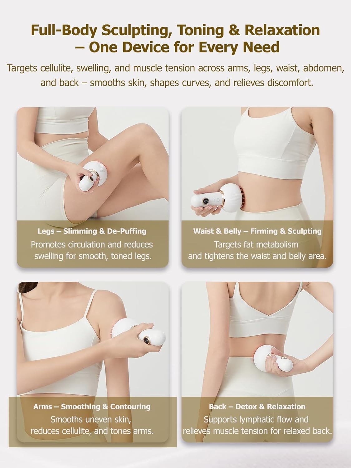 Lymphatic Drainage Massager and Anti Cellulite Reduction Tool for Whole Body