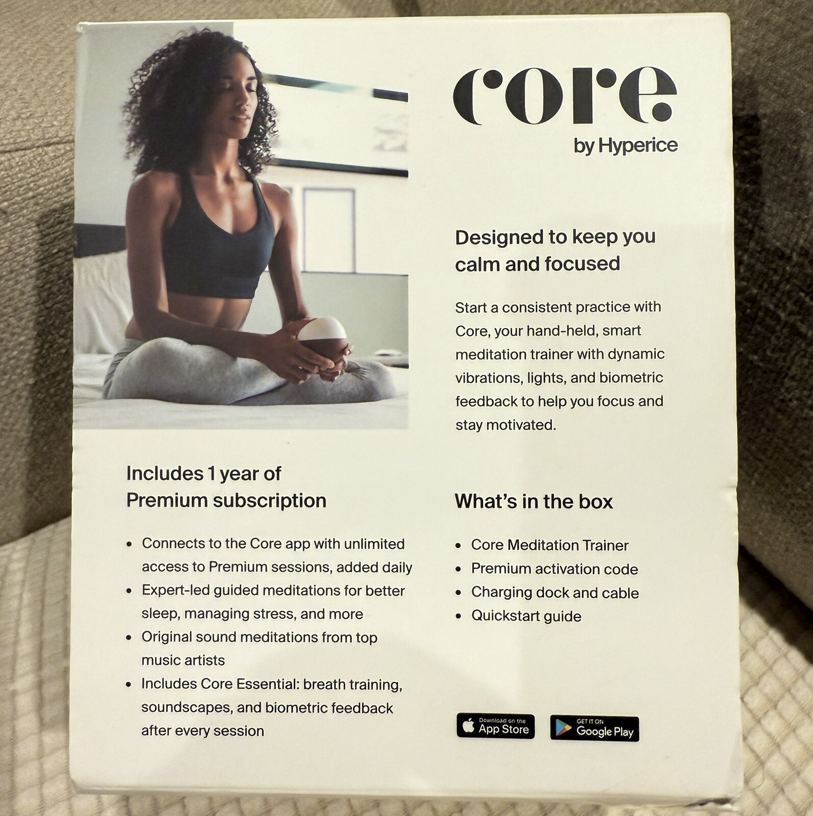 Hyperice Core Premium Smart Meditation Trainer – White – Sealed
