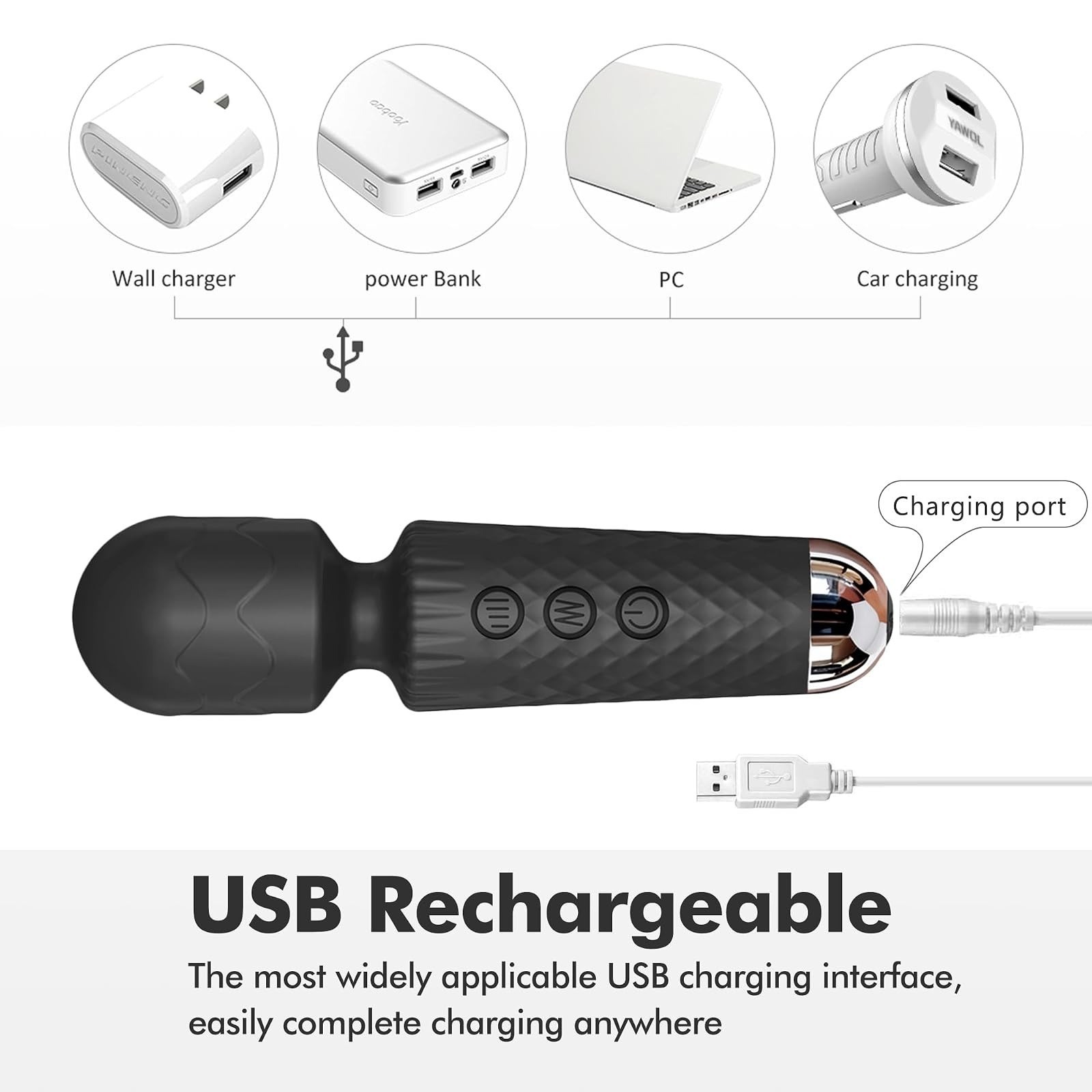 BitOffun Portable Handheld Mini Massager – Waterproof USB Rechargeable