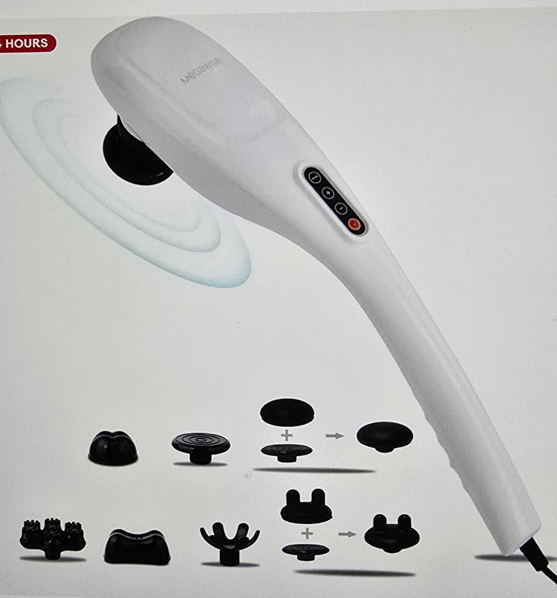MEGAWISE Handheld Back Massager | Deep Tissue Percussion Relief for Back, Neck,