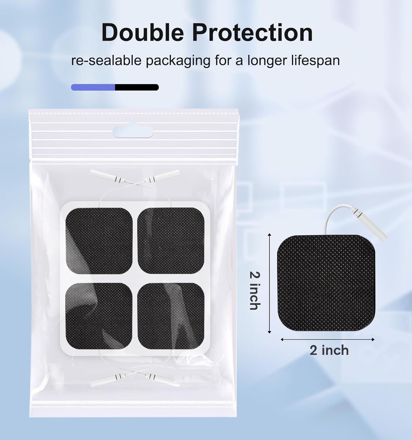 20-Pack Reusable 2×2” TENS Unit Replacement Electrodes for Muscle Stimulators
