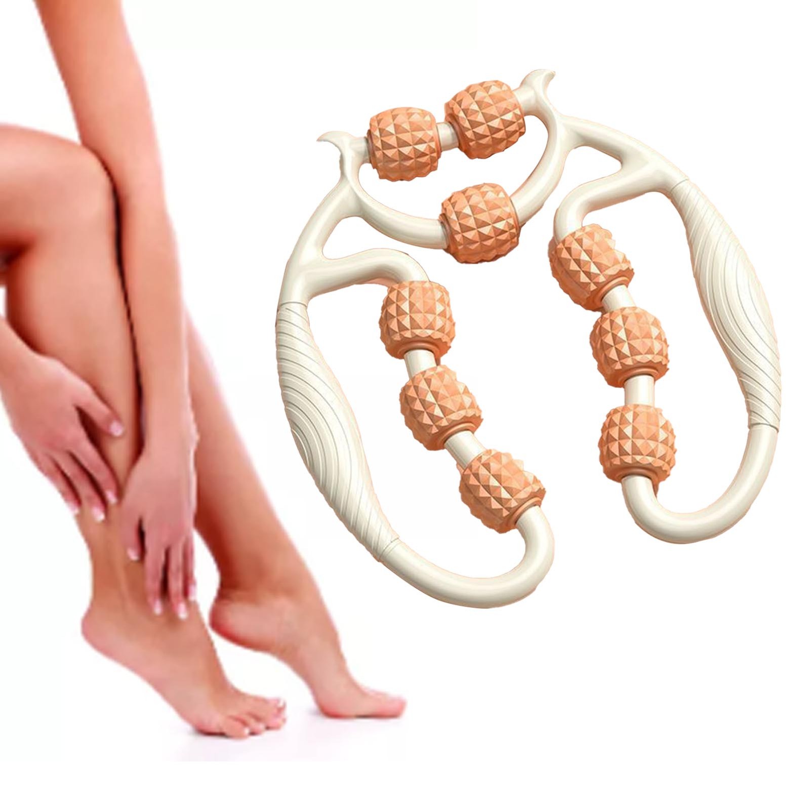 360° 9-Wheel Muscle Massager For Leg/Neck/Arm (Vital Orange)