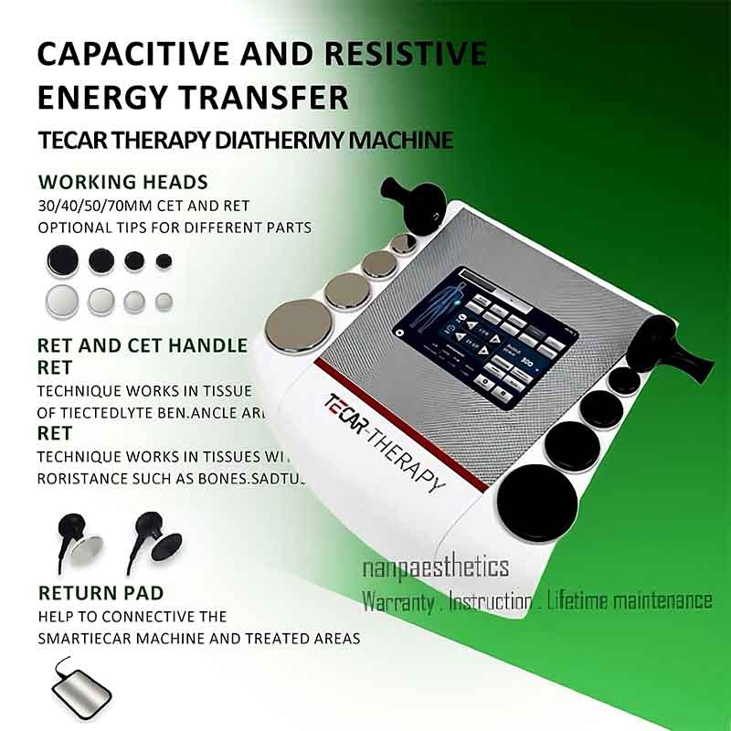 Tecar Therapy Machine Physiotherapy CET RET 448khz Sports Injury Pain Relief