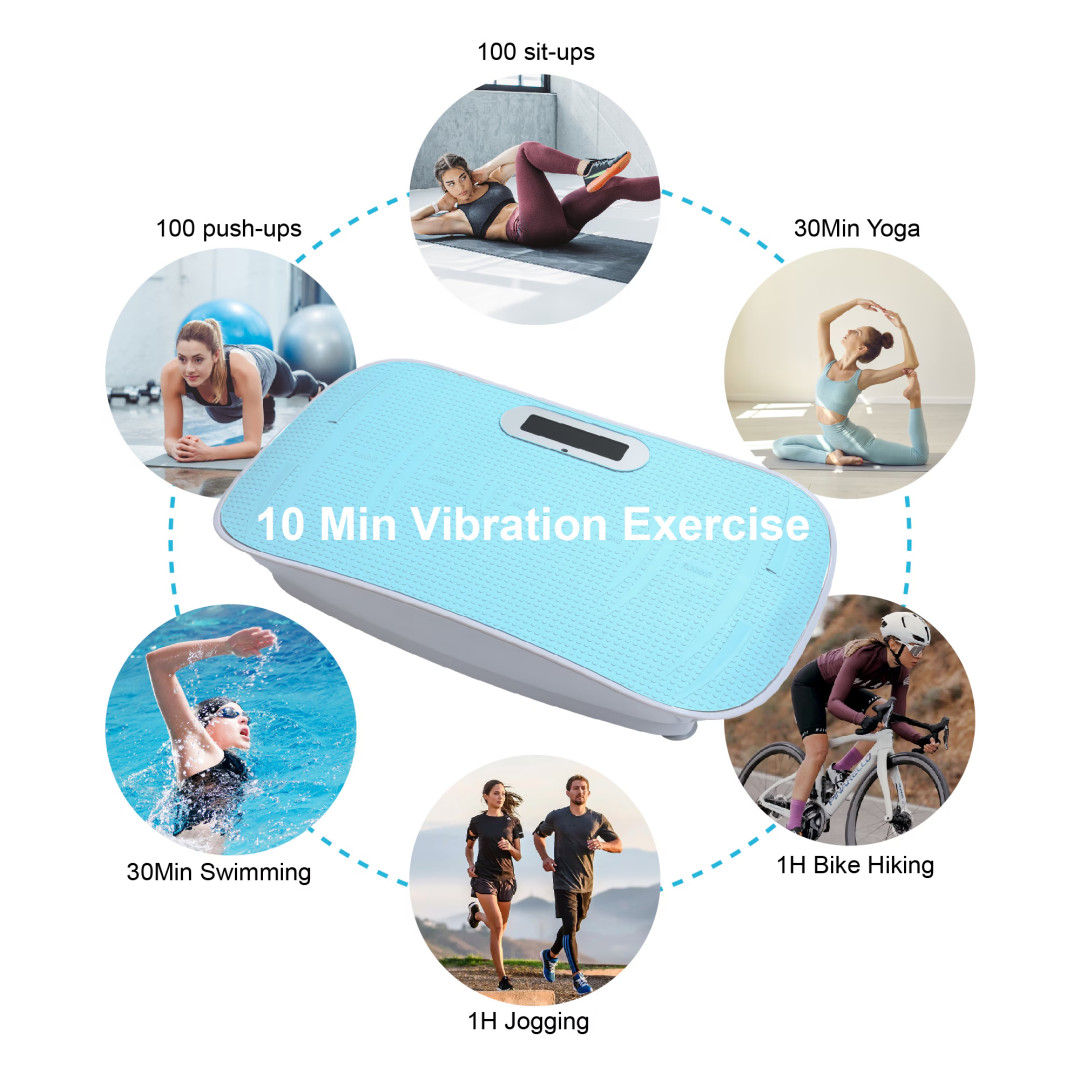 Full Body Vibration Platform Crazy Fitness Massage 10-Frequency Weight Loss & Fa