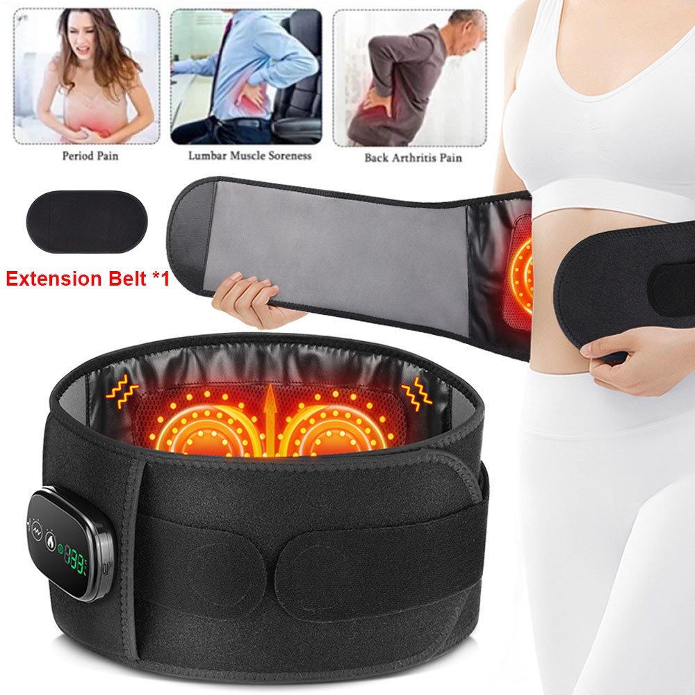 Back Waist Massager Belt with Heating & Vibration Infrared Therapy Pain Relief