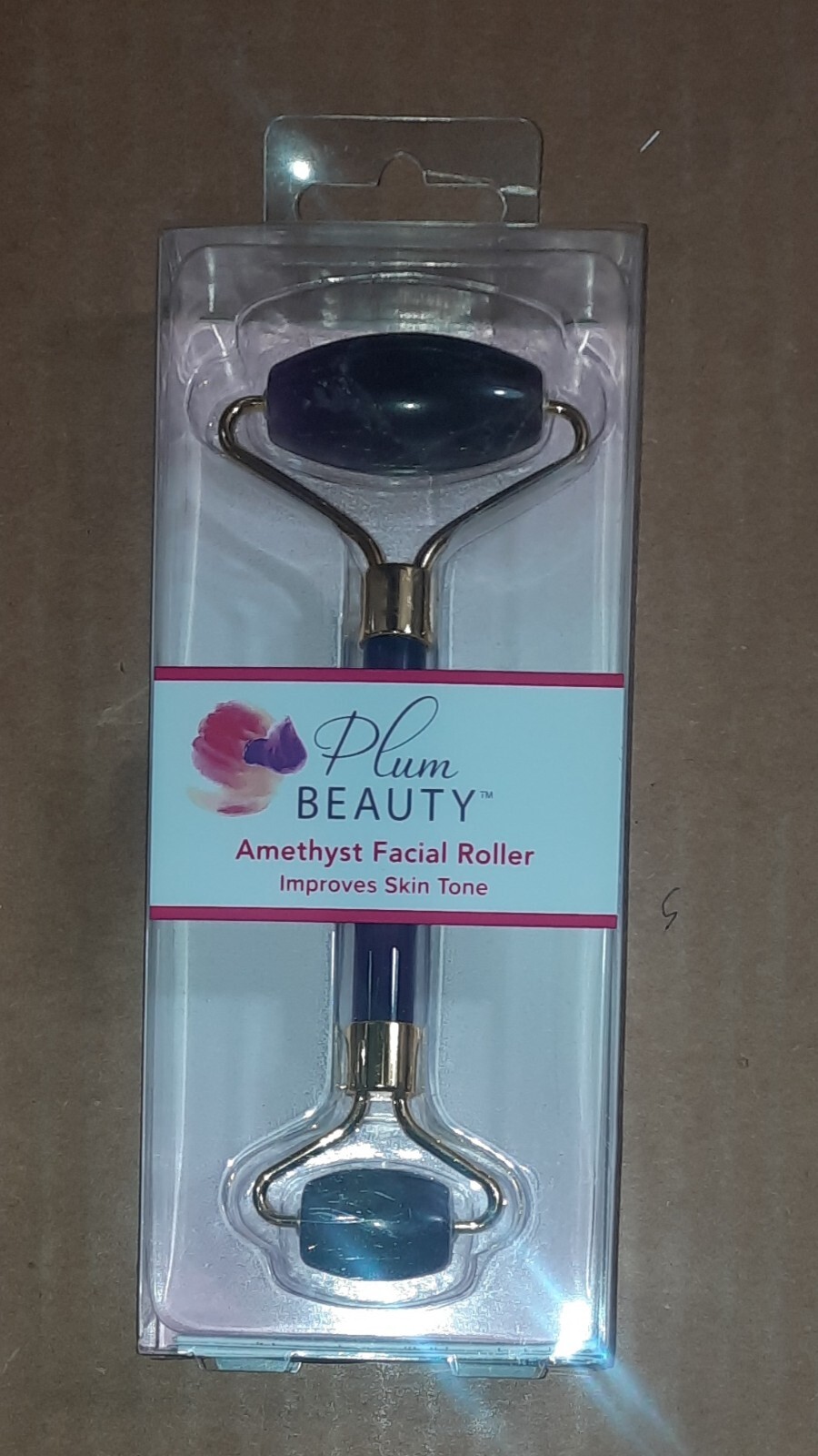 Plum Beauty Amethyst Facial Roller NIB