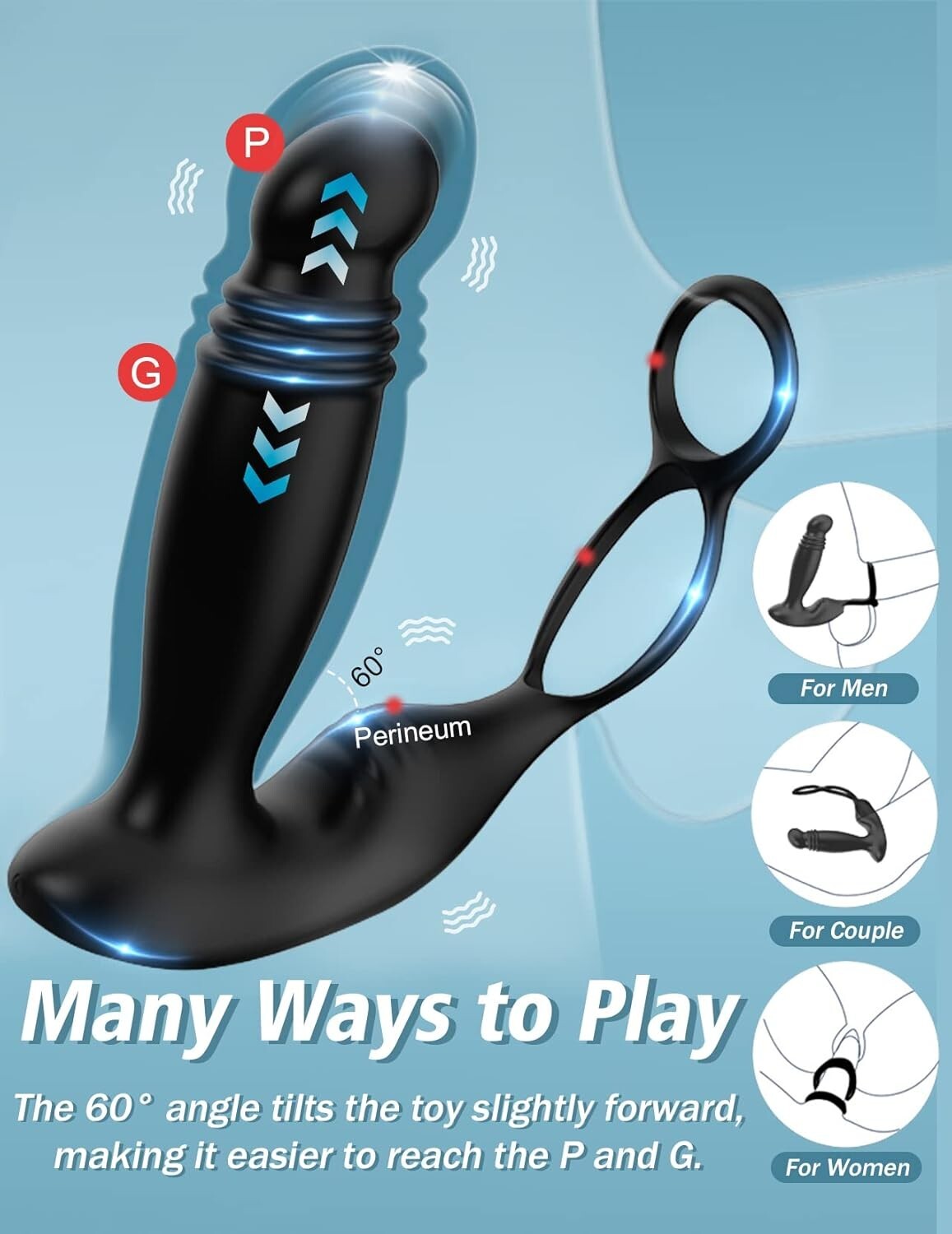 Remote Powerful Flapping Prostate Massager Dual Motor Male Waterproof Vibrators