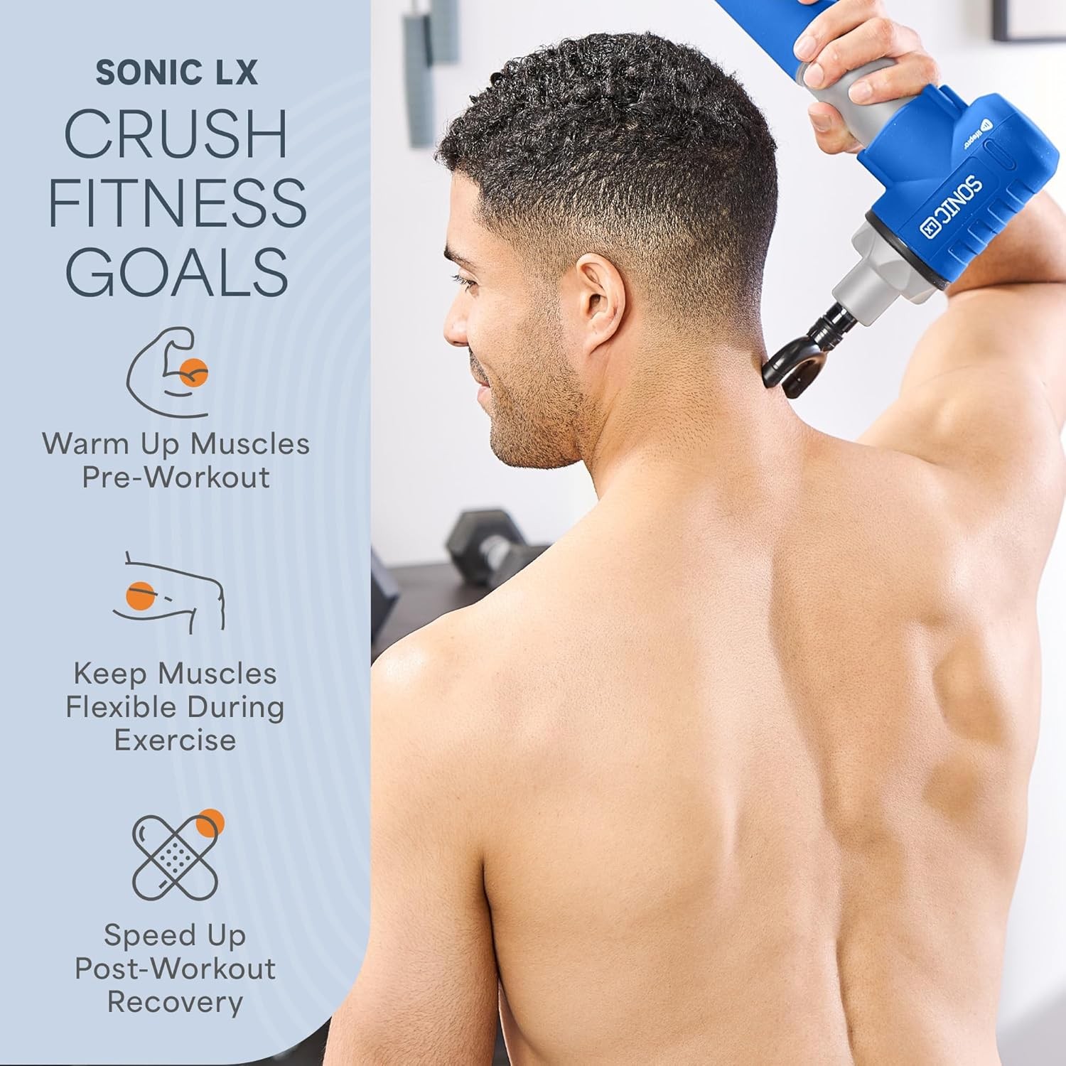 Lifepro Sonic LX Athletic Heated Massage Gun – Blue (Used)