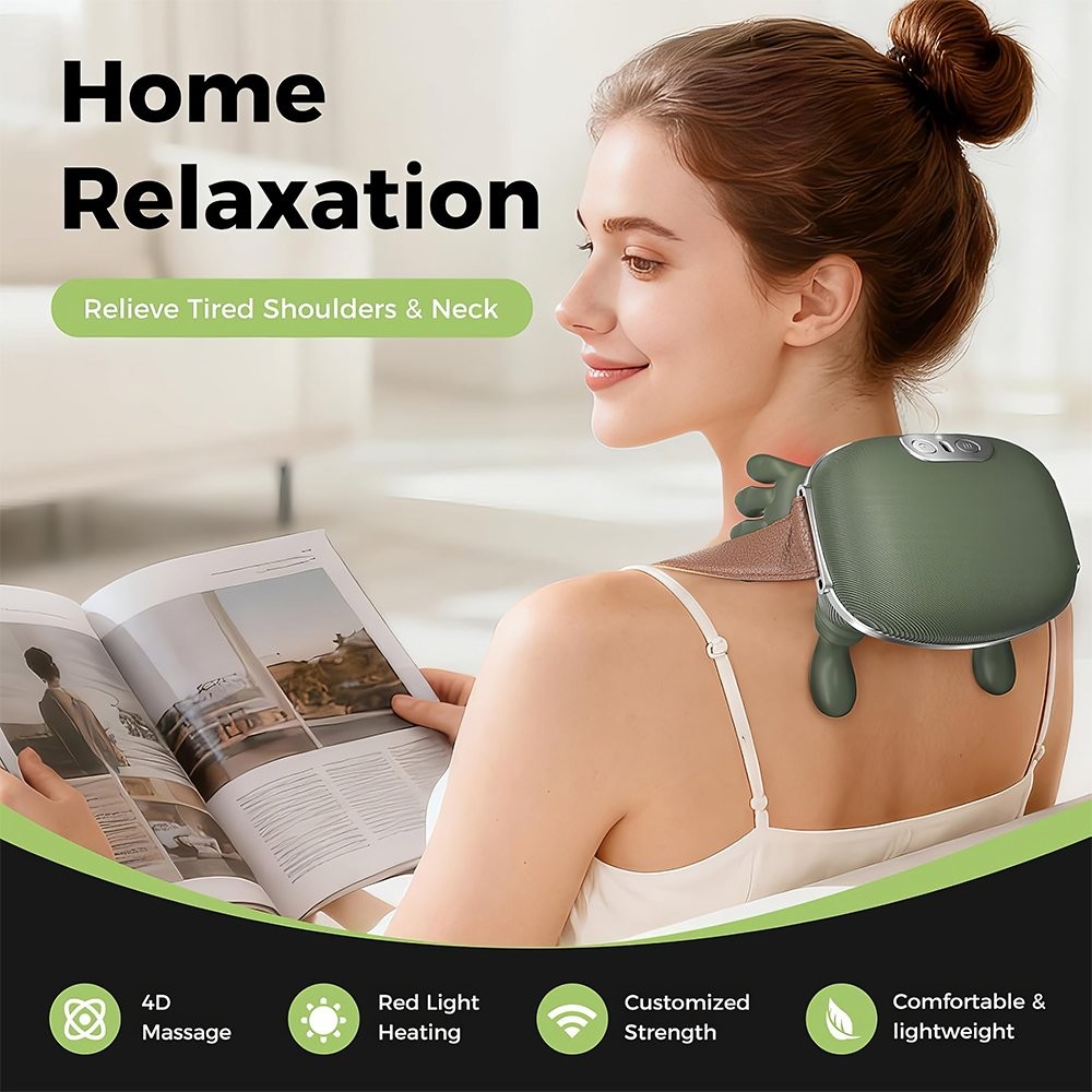 Portable Cervical Neck Massager Cordless Bionic Heating Massager Shoulder Relief