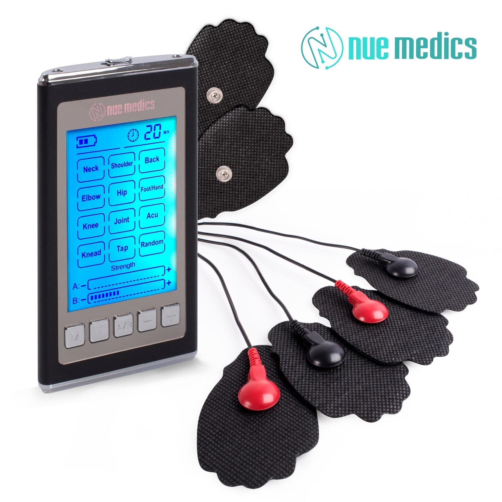 Tens Unit Muscle Stimulator 12 Modes Dual Channel Rechargeable LifeTime Warranty