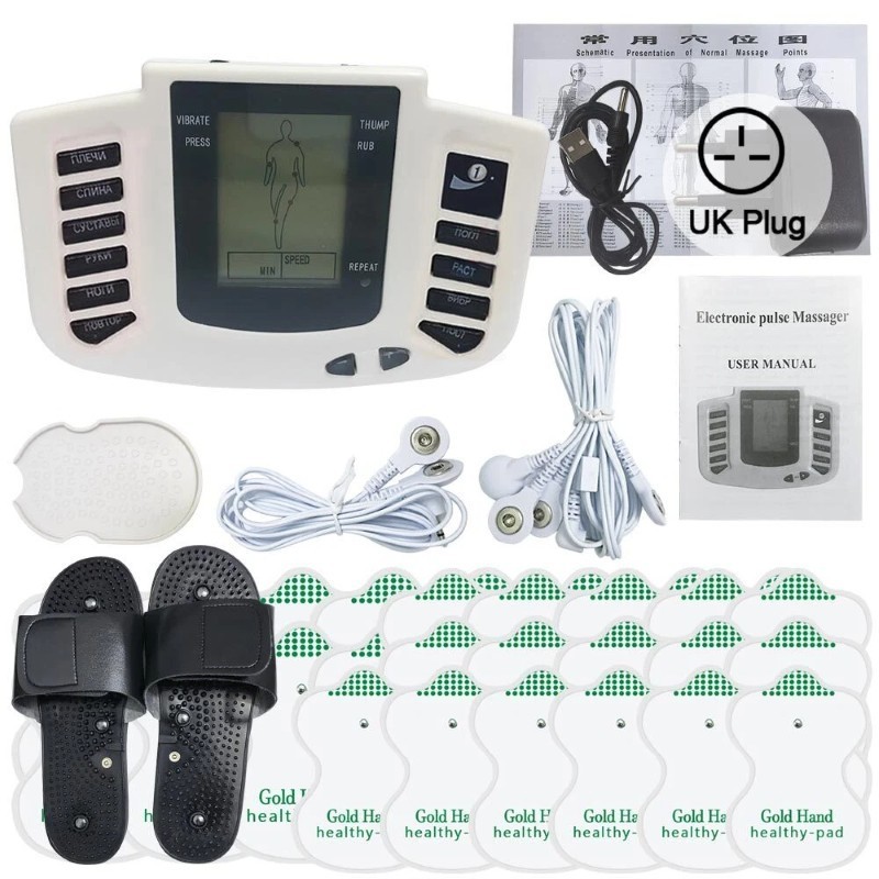 Body Massager Muscular Physiotherapy TENS EMS Neck Back – Hands & Feet pads too
