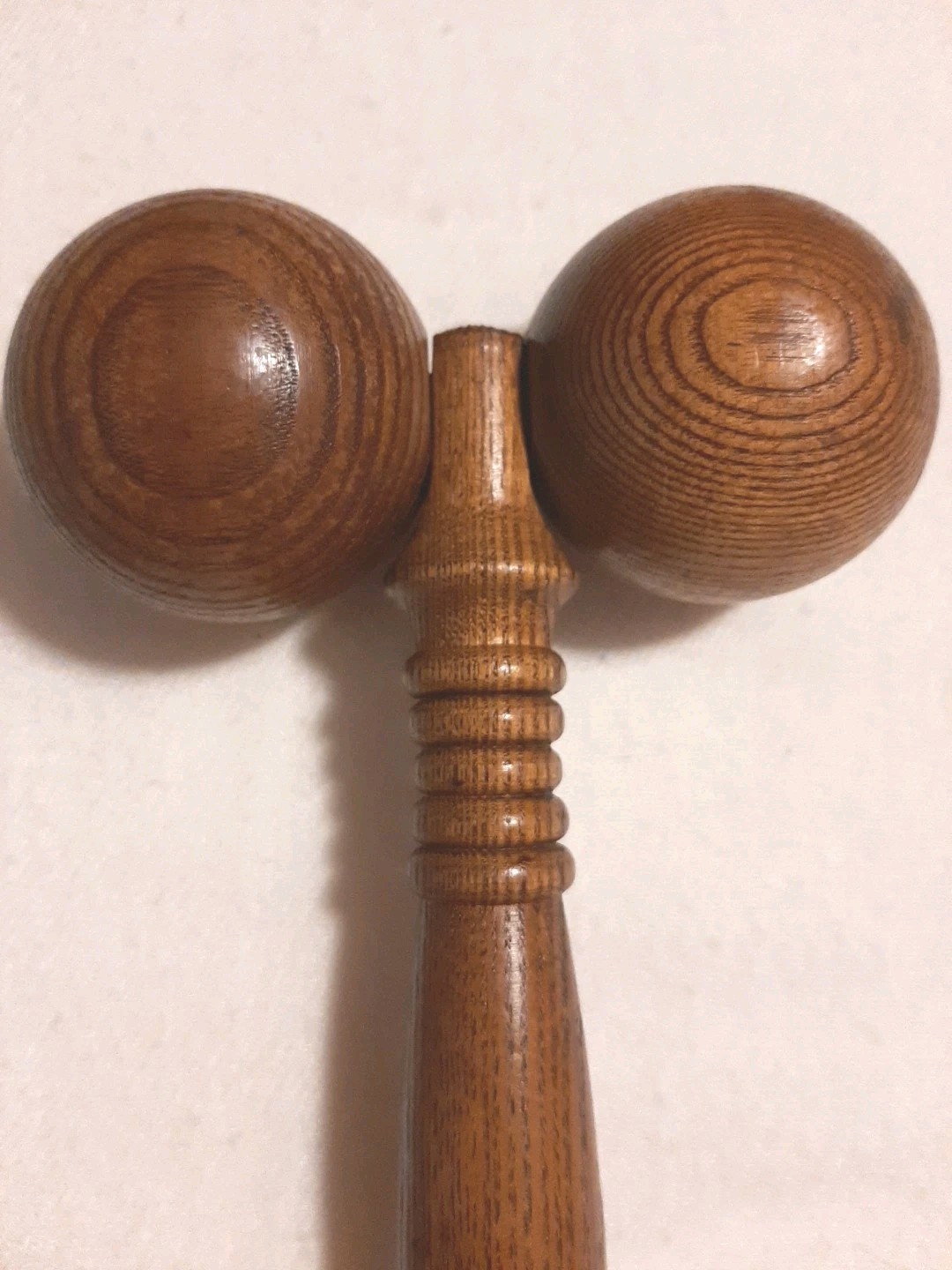 SOLID OAK WOOD BACK ROLLER MASSAGER 9 in Handle FULL BODY MUSCLE BACK FOOT LEG