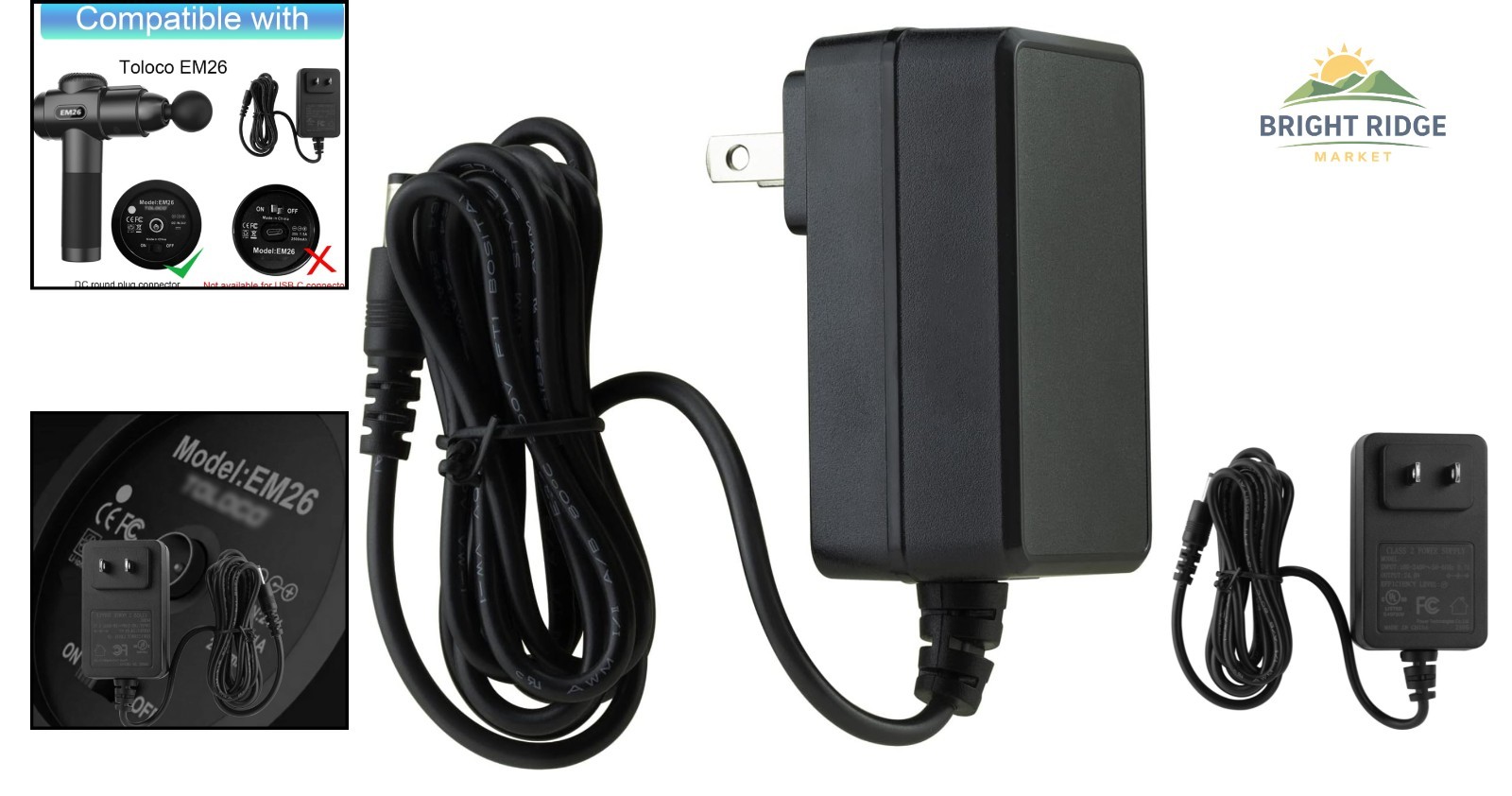 Universal Charger for Massage Guns with Short Circuit and Over-Voltage Safety