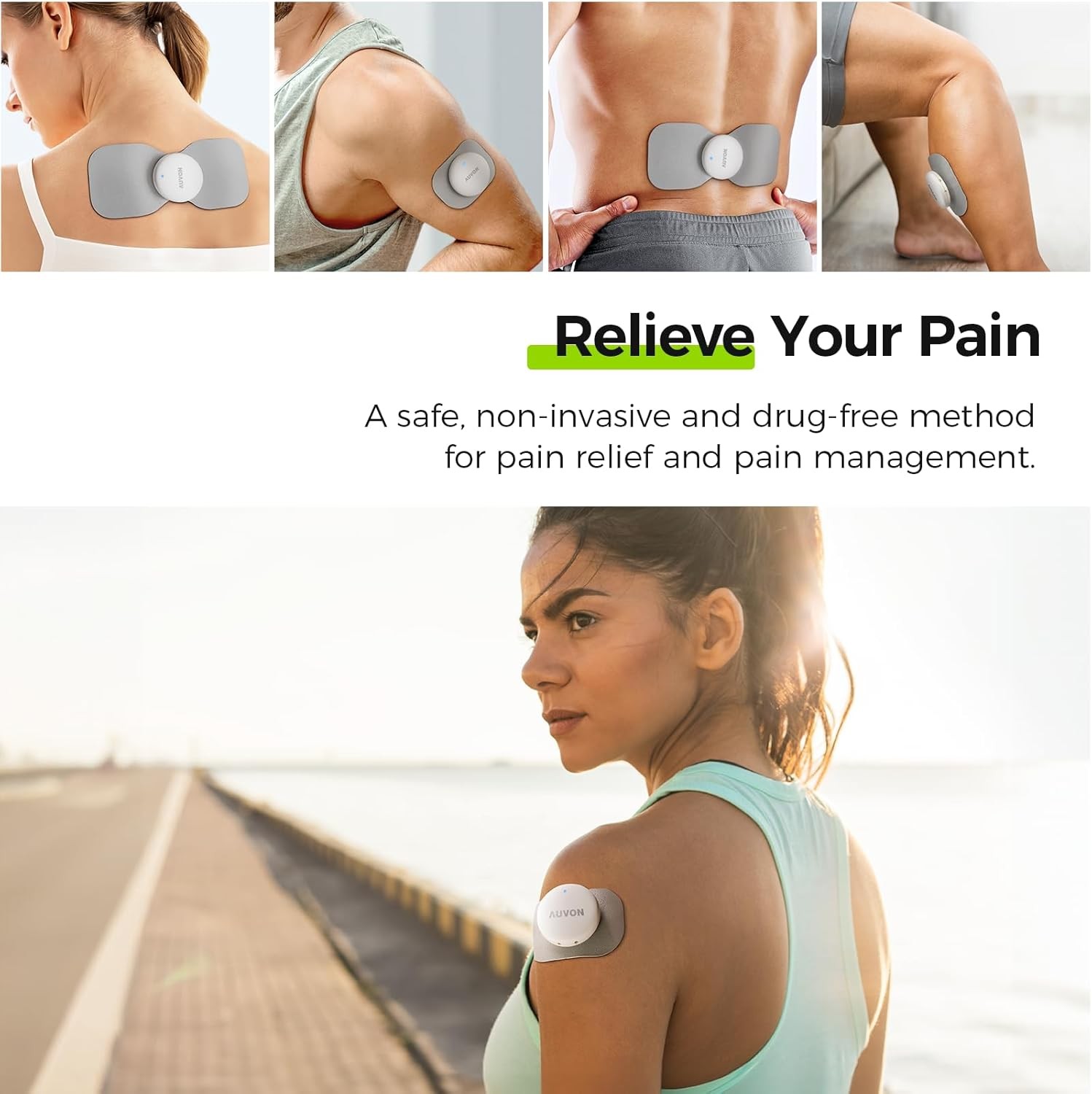 Wireless 24 Modes TENS Unit Muscle Stimulator for Pain Relief, A White