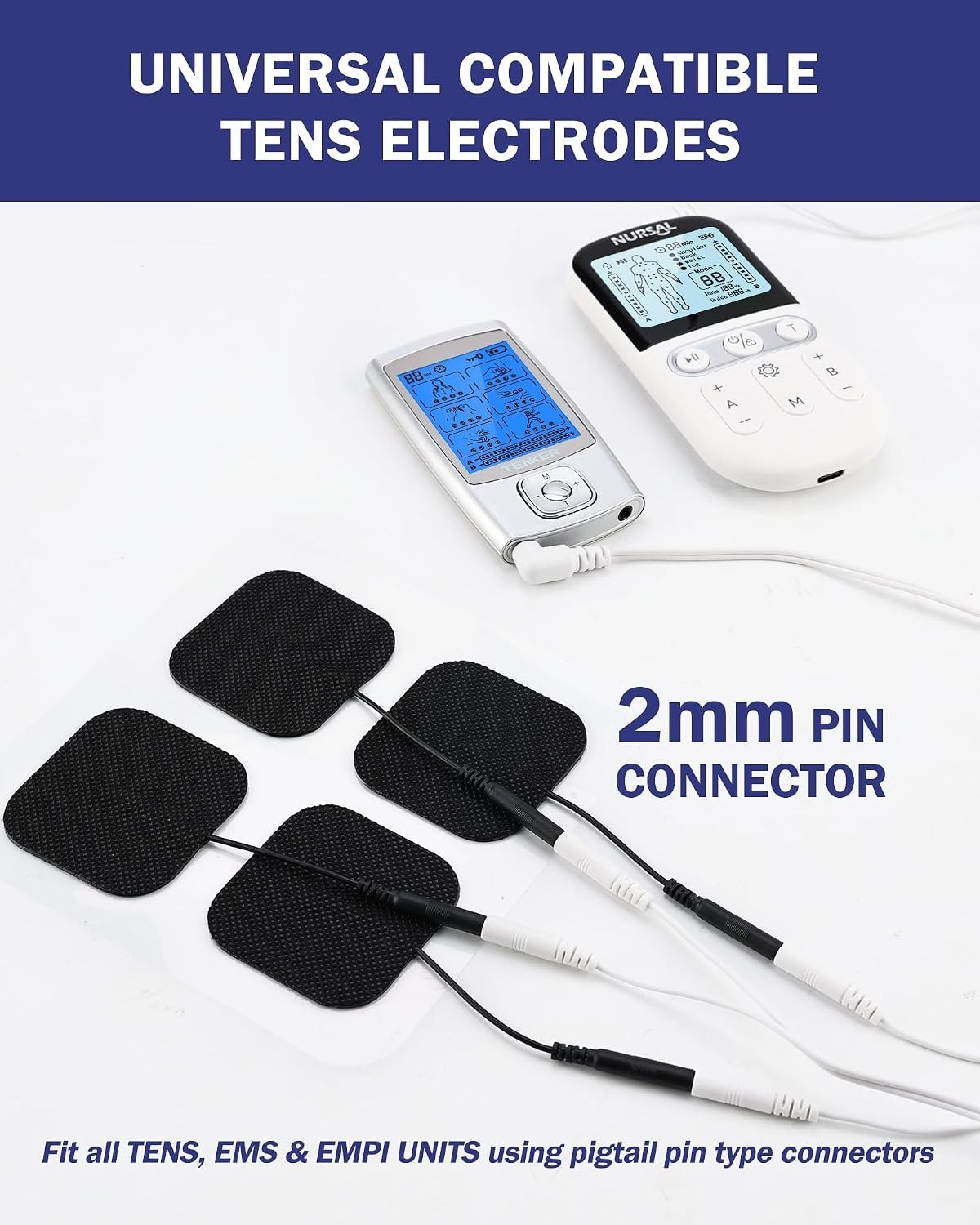 TENS Unit Replacement Pads, Reusable Self-Adhesive Electrodes Pads 20 Pac