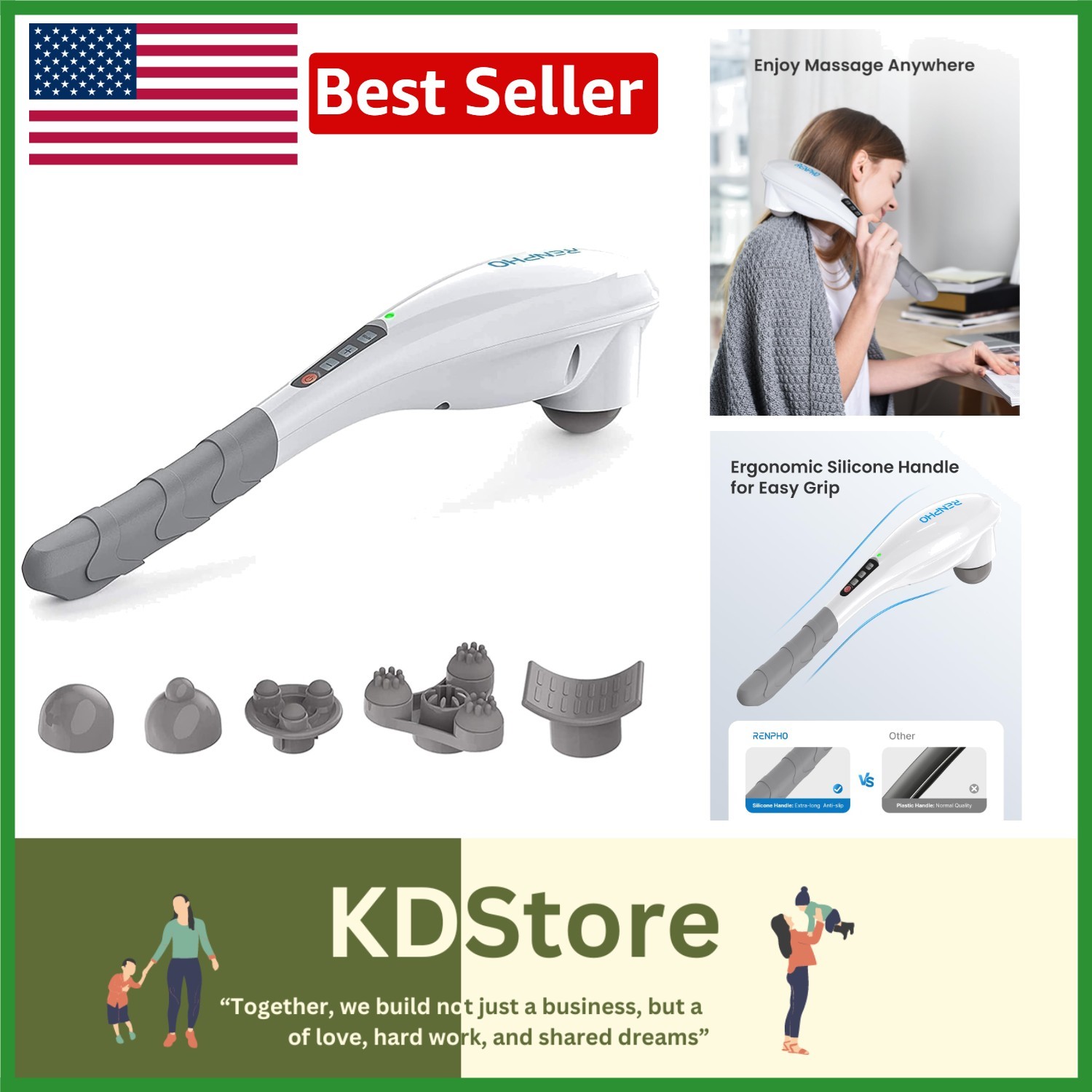 Rechargeable Vibration Massager for Shoulder, Back, and More – Gift for All