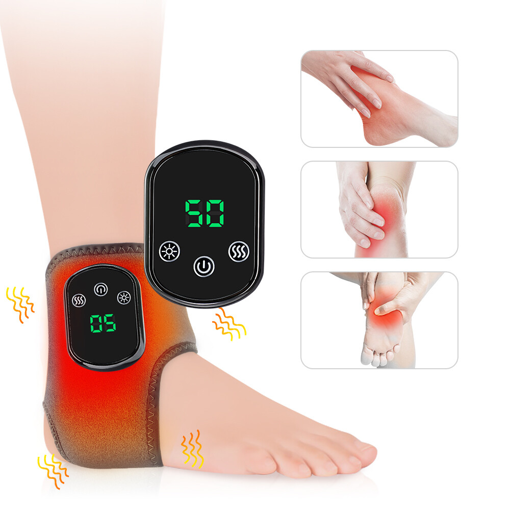 USB Electric Foot Ankle Massager 3 Modes Vibration Hot Compress PainRelief Gift