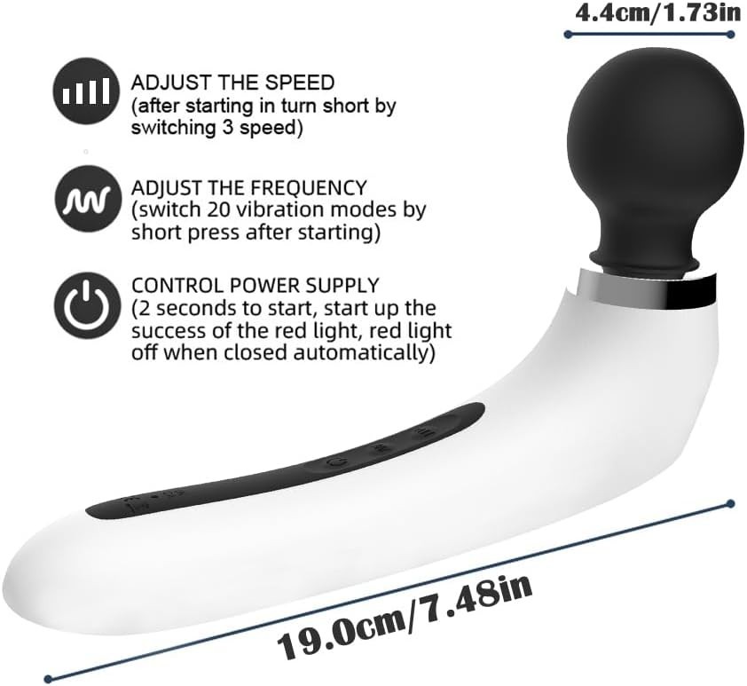 Lightweight Cordless Handheld Massager with 20 Modes & 8 Speeds