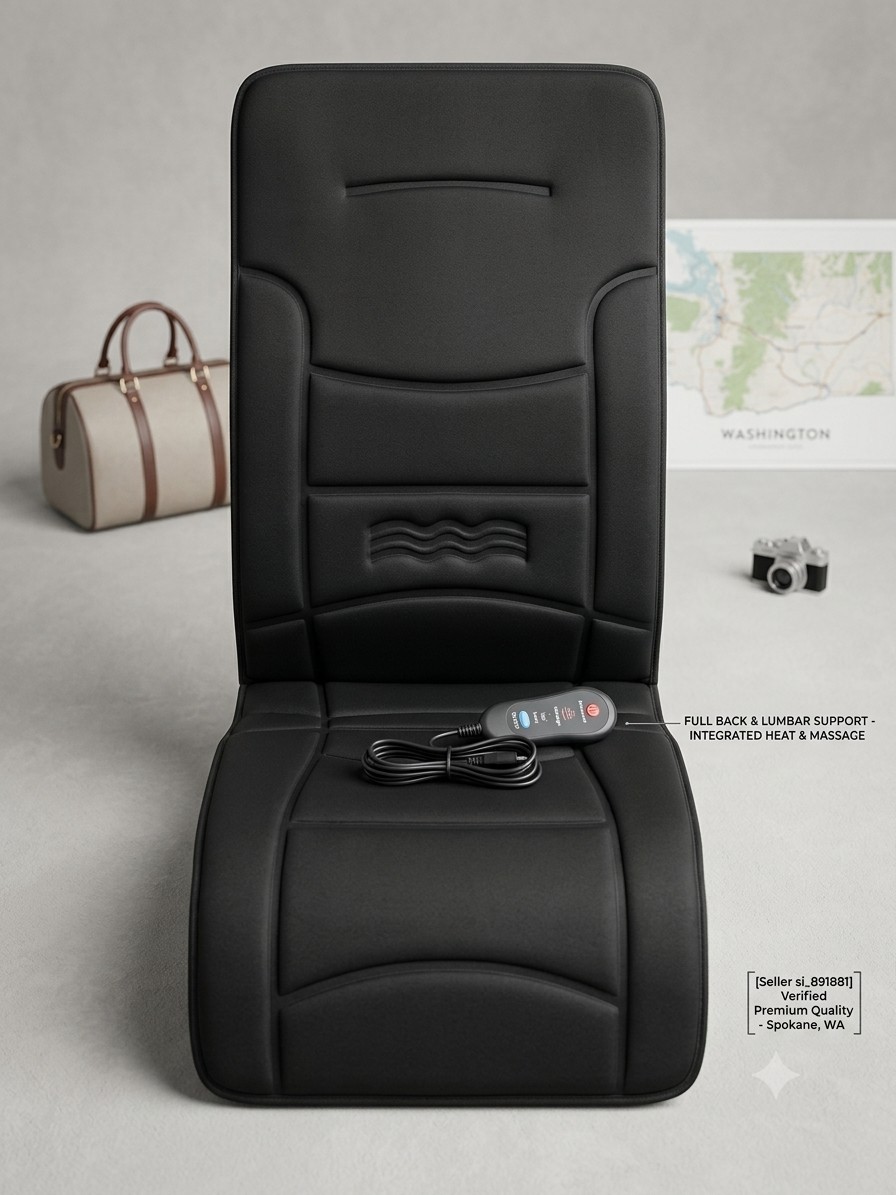 8 Mode Massage Seat Cushion, Heated Back Neck Massager Chair for Home & Office.