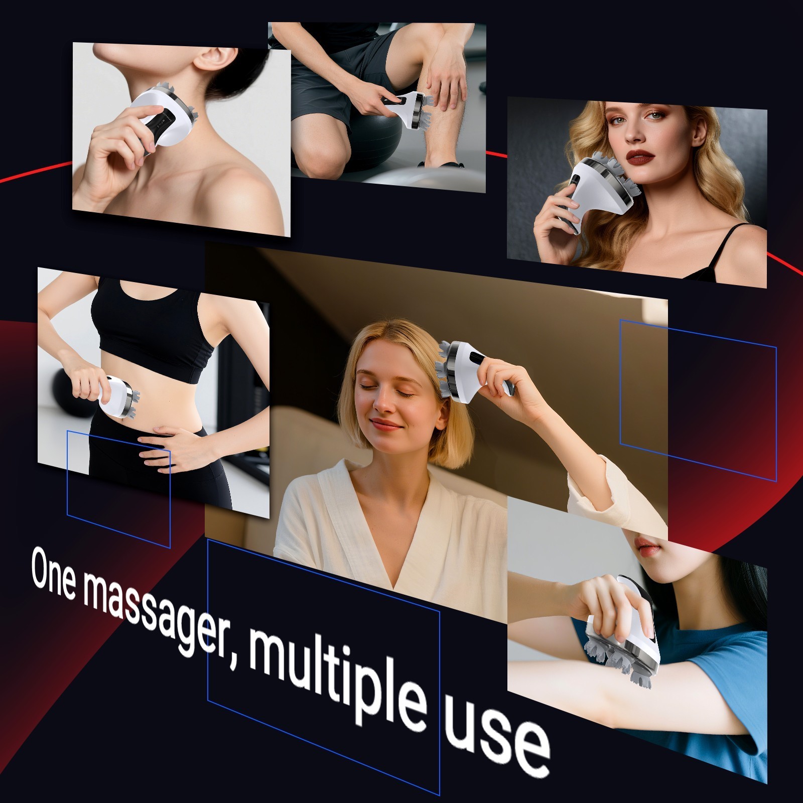 Waterproof Electric Scalp Head Massager with 4-mode 84 Nodes for Hair Full Body