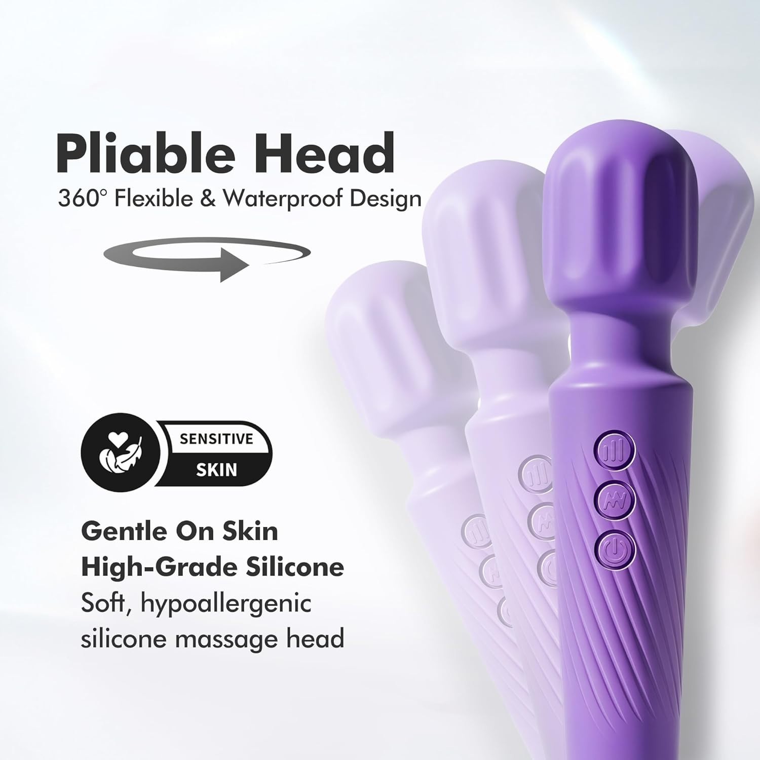 Personal Handheld Massager Cordless Waterproof Bed Home Office Modes 8