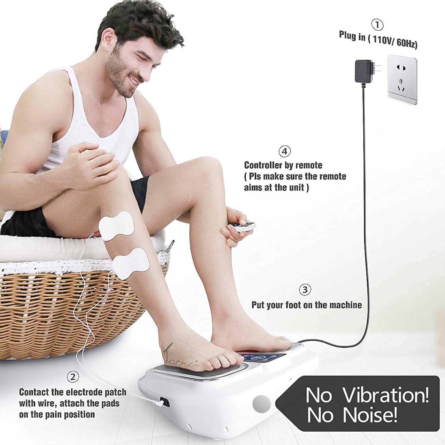 OSITO Heating Foot Circulation Massager Blood Booster Foot Pain Relieve TENS EMS