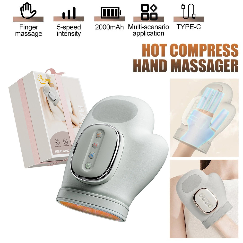 Hand Finger Massager Heated Compression Arthritis Wrist Pain Stress Relief Elec