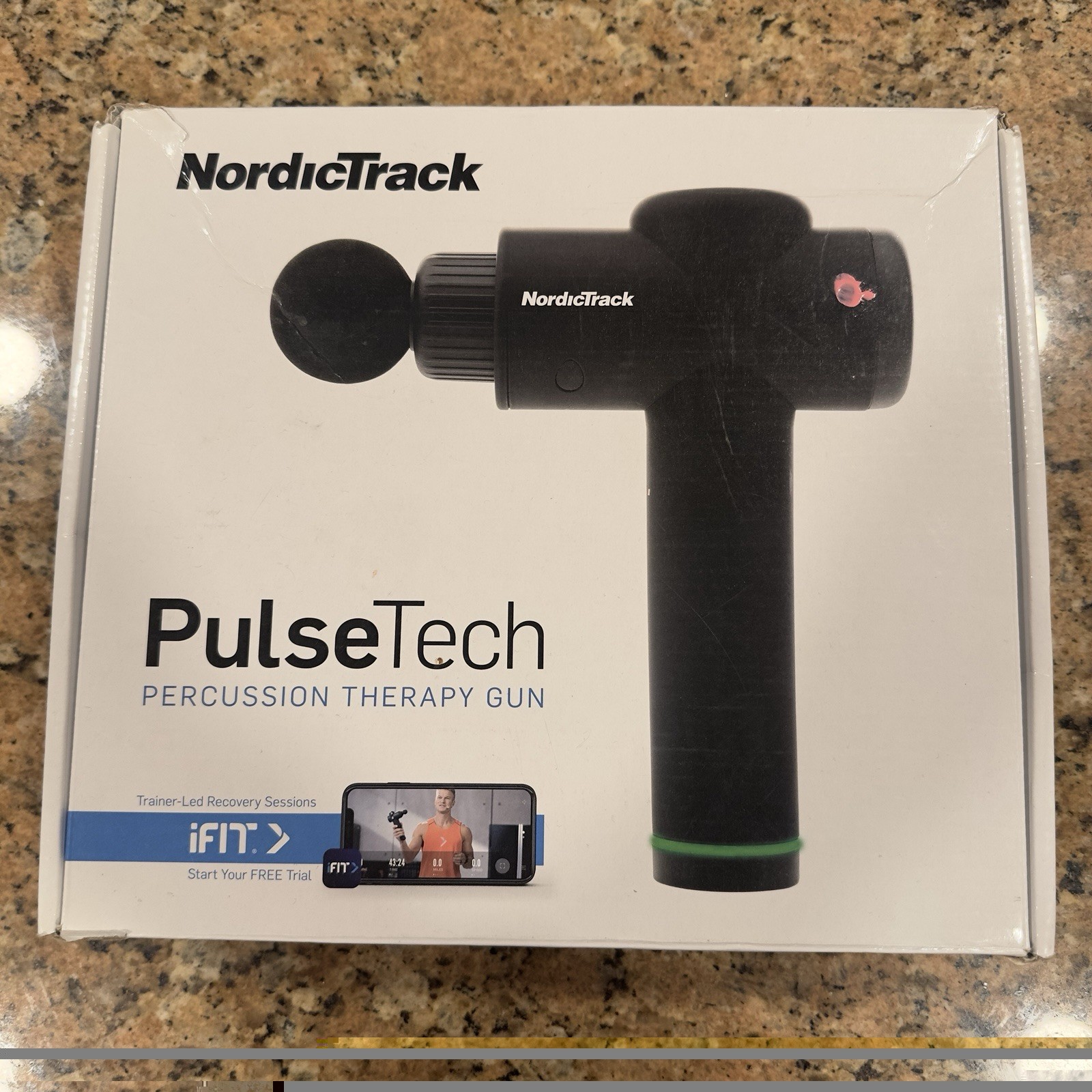NordicTrack PulseTech Massage Gun Powers On Motor Not Working For Parts AS IS