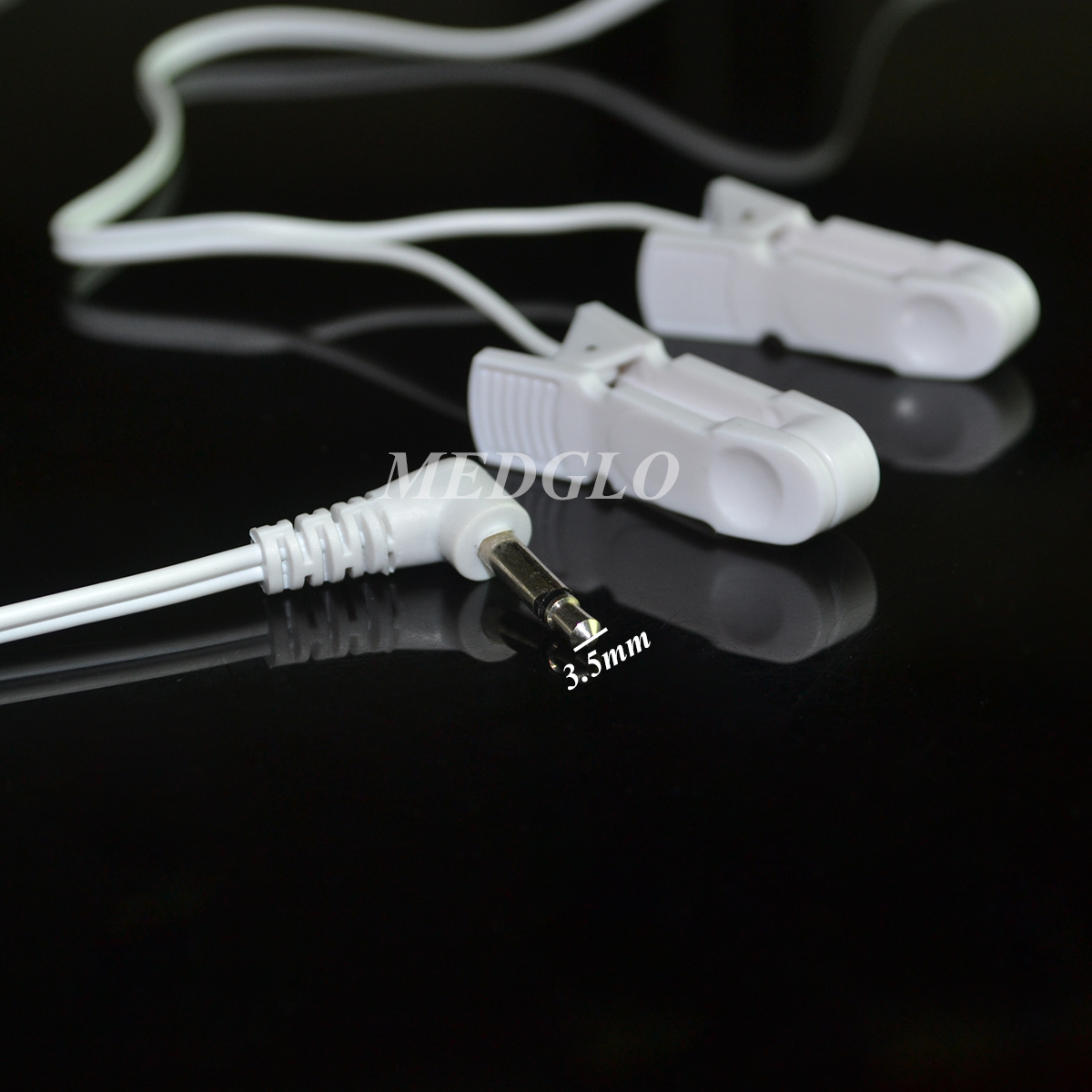 Breast & Ear clip Electrode Lead Wires Jack DC 3.5mm Replacement Cables For Tens