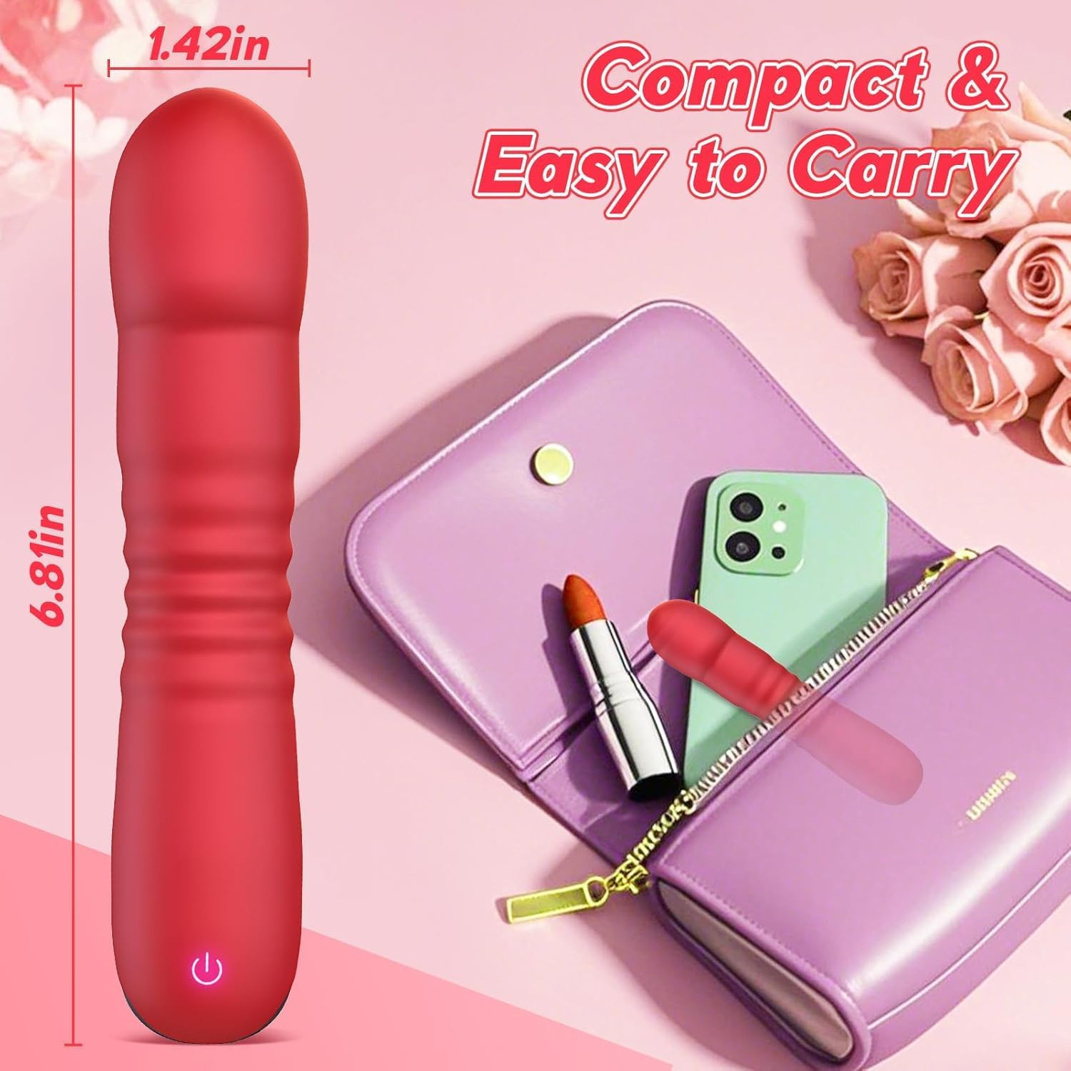 Portable Vibrating Massager -Clitioral Sucker Relaxes Muscles Viboators Toy 10 M