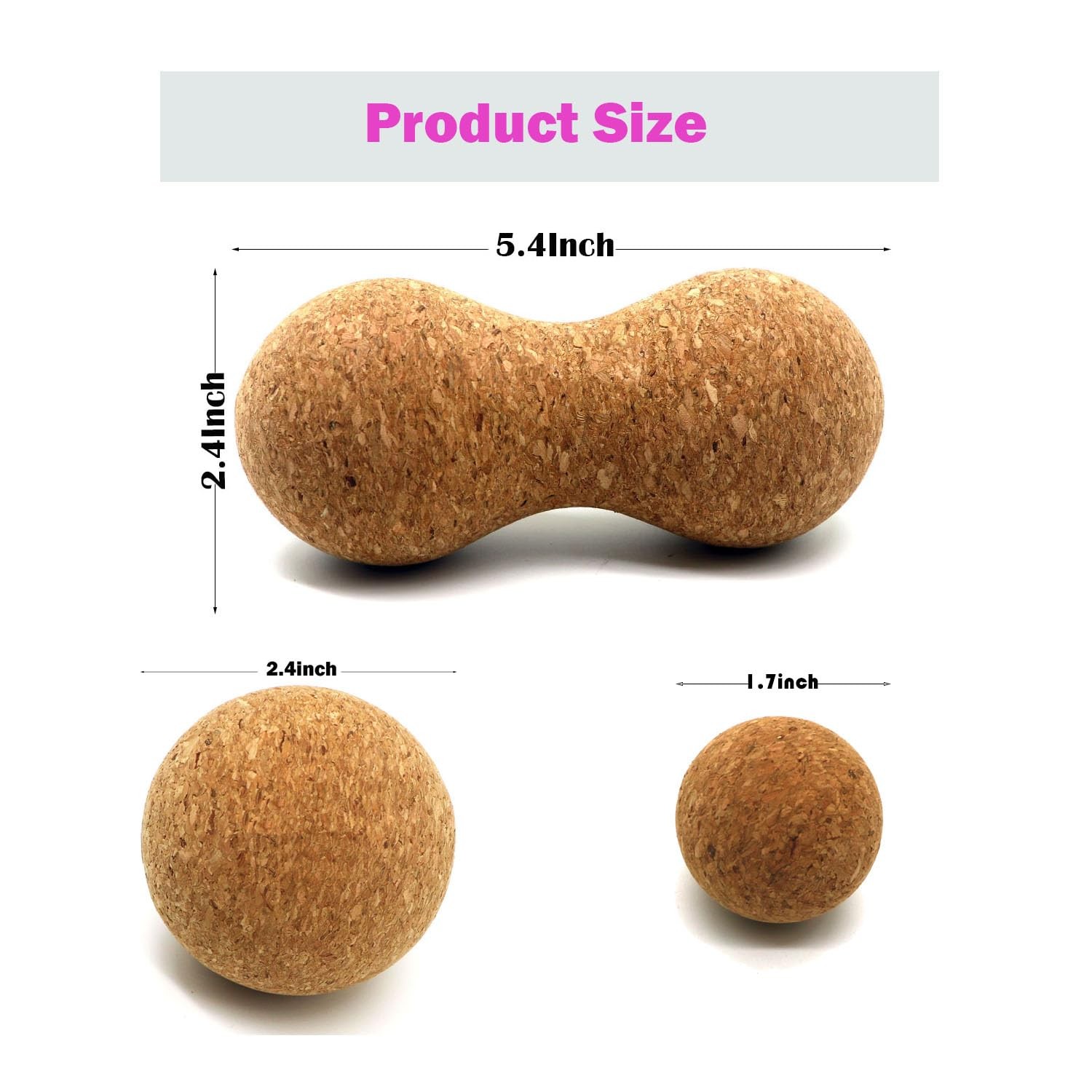 Cork Massage Ball Set for Fascia Release After Exercise, Yoga,Trigger Point T…