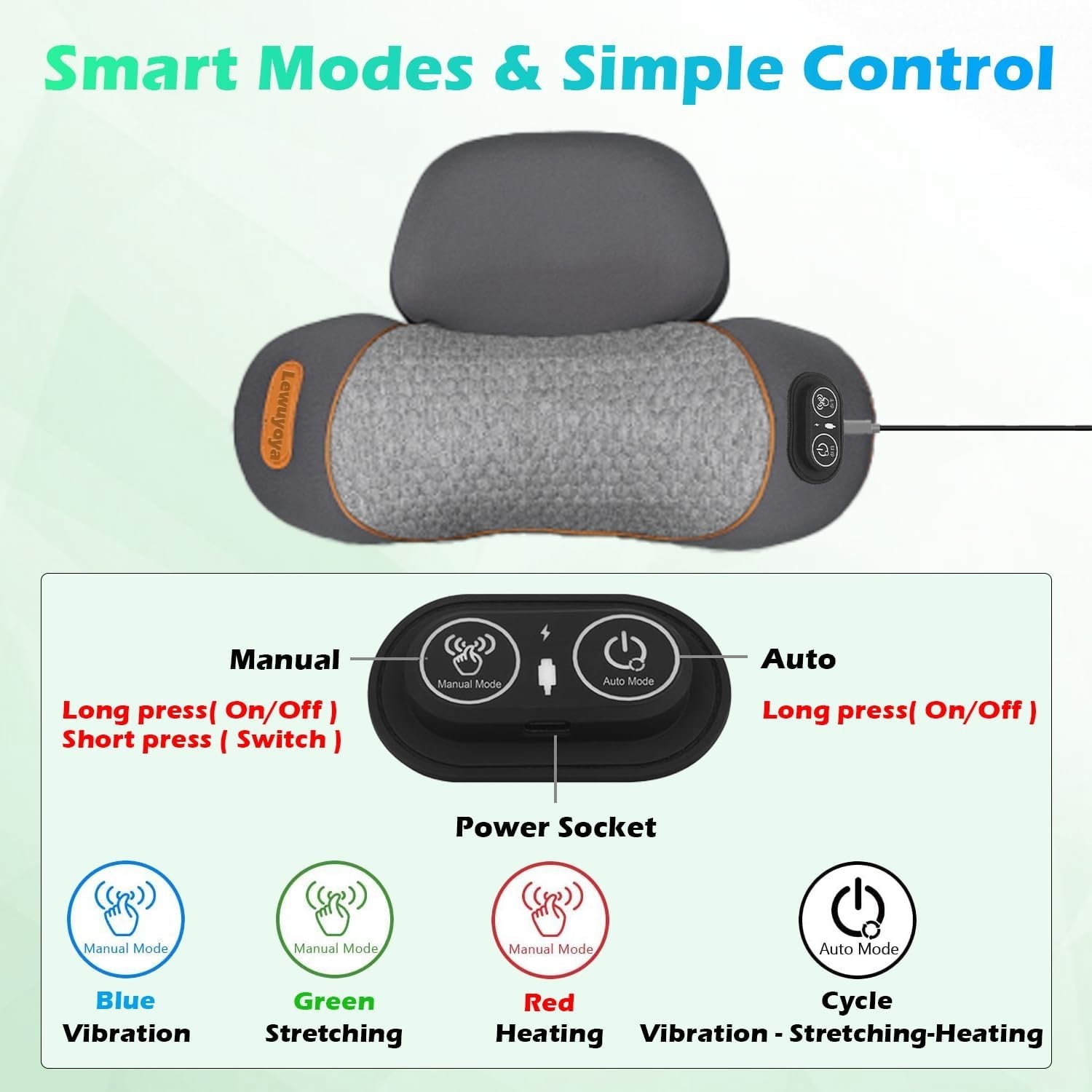 Neck Massager Pillow with Heat for Pain Relief, Dark Grey Traction Massager