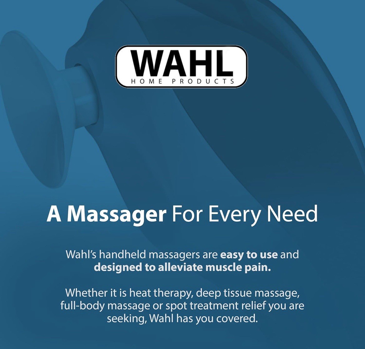 WAHL All Body Power Therapeutic 2-Speed Massager w/ 4 Attachment Heads 4120-600