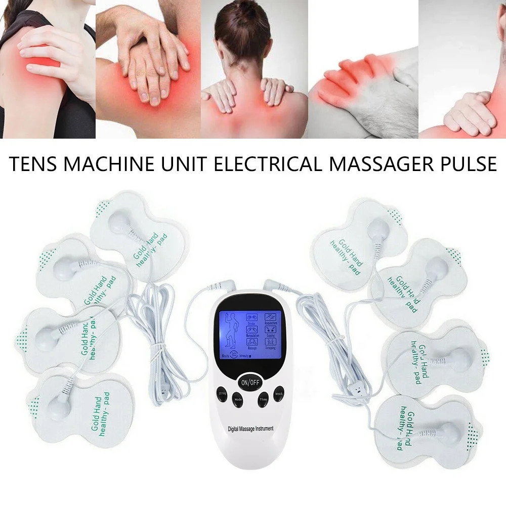 TENS Machine USB Electrical Muscle Stimulator Massager Pulse Dual Channel White