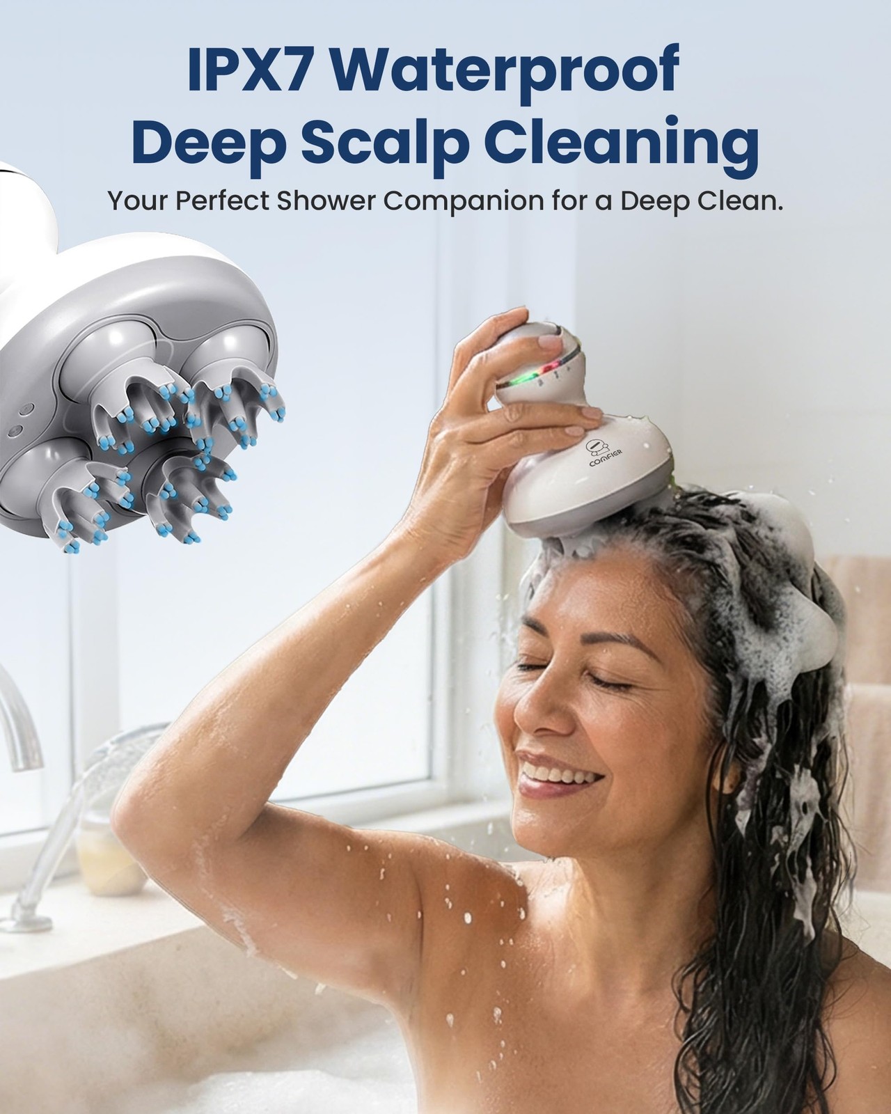 COMFIER Electric Cordless Hair Scalp Massager with 1 Count (Pack of 1), White