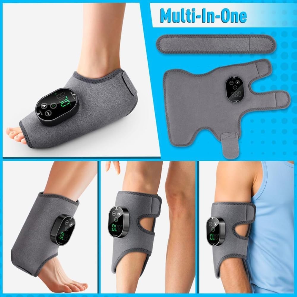 Heated Foot Massager Ankle Knee Elbow Brace 6 Heat 3 Vibration 3000mAh Battery