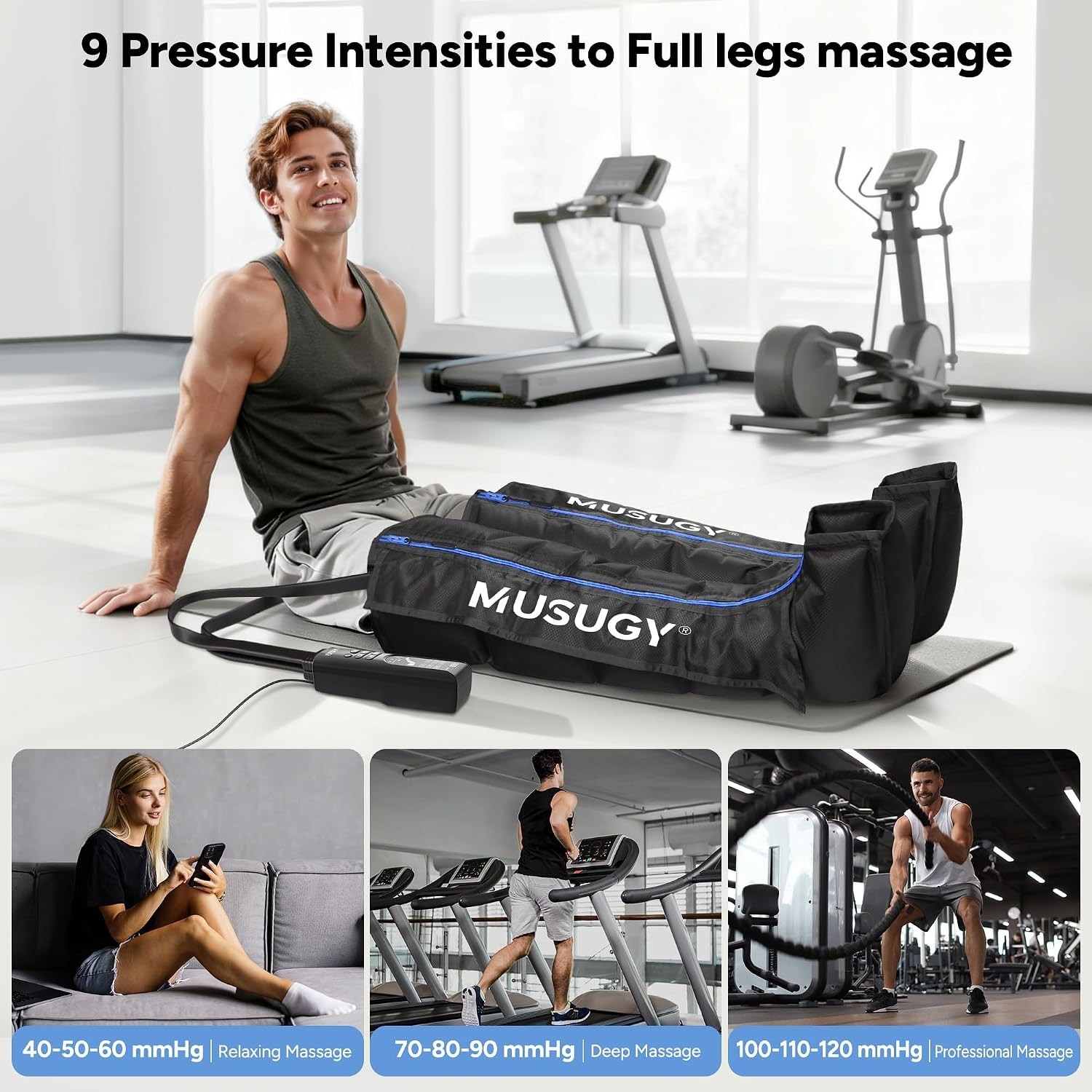 Sequential Leg Compression Massager for Circulation : Full Leg Air Compression B