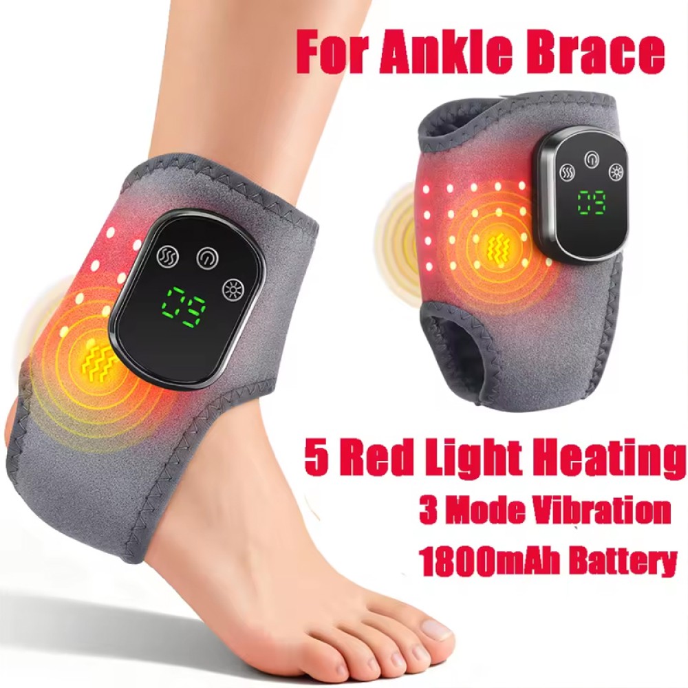 Red Light Therapy Ankle Massager Pain Relief 3 Vibration Modes and 5 Heat Levels