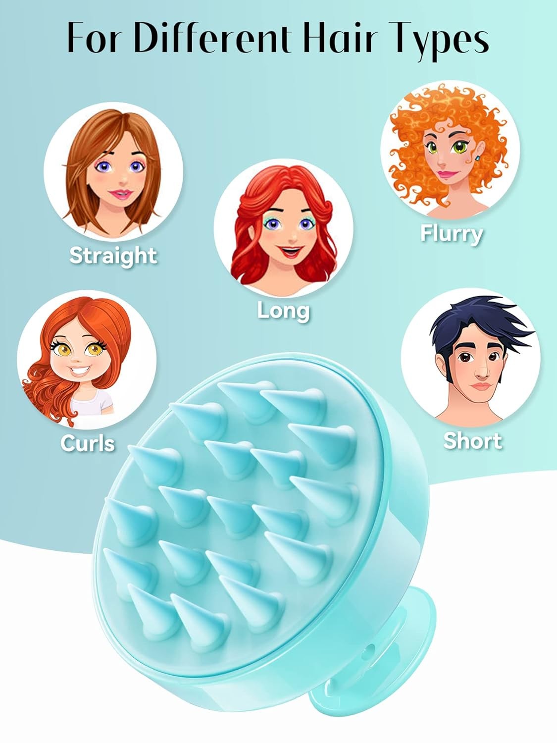 HEETA Scalp Massager Hair Growth, Soft Silicone Scrubber 02-green