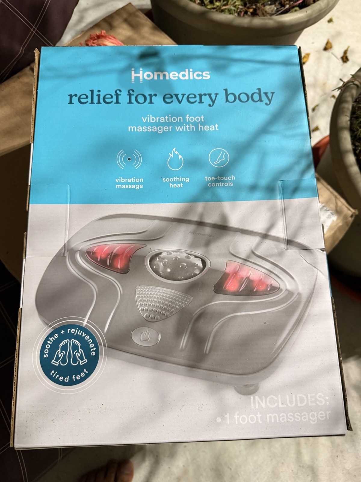 Foot Massager Heat Multi-Point Sensations Toe Touch Control