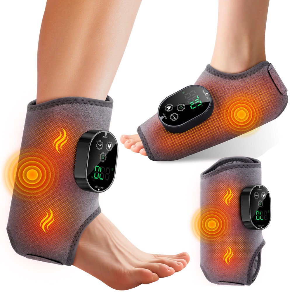 Electric Foot Ankle Massager Relieve Ankle Pain 6 Heat Levels, 3 Vibration Modes