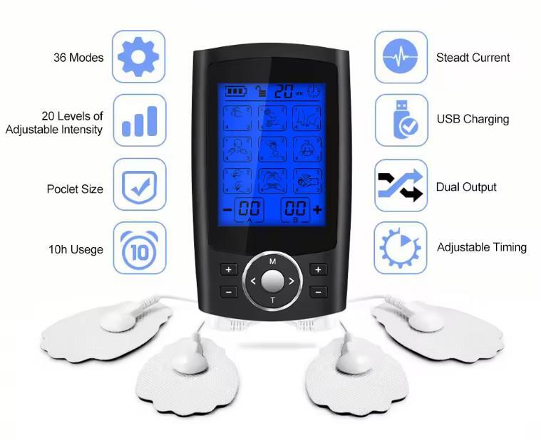 24 Modes Tens Unit Muscle Therapy Pain Relief Stimulator Machine Pulse Massager