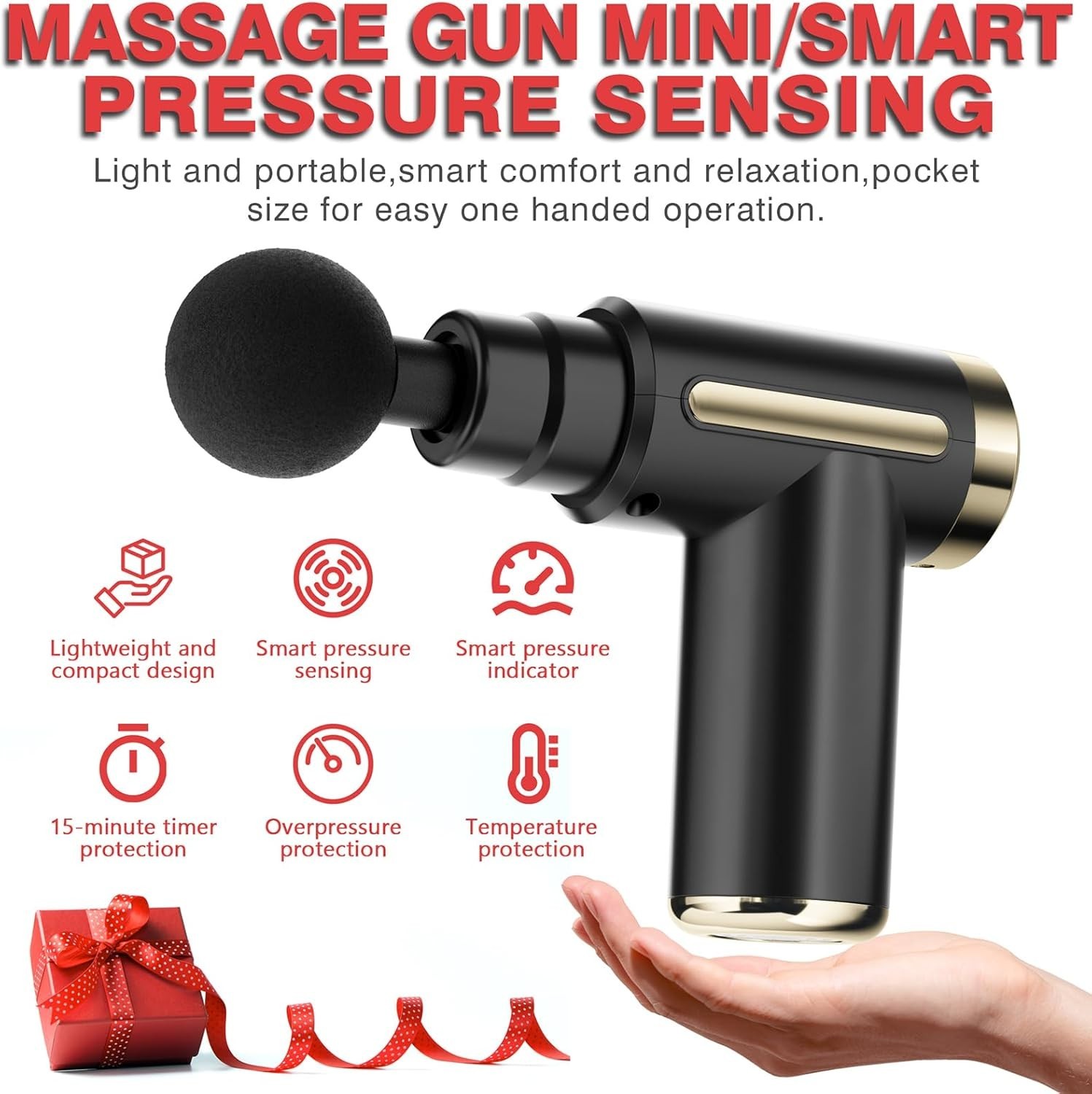 cotsoco Massage Gun Deep Tissue for Pain Relief with 4 Massage Heads & 6 Speeds,