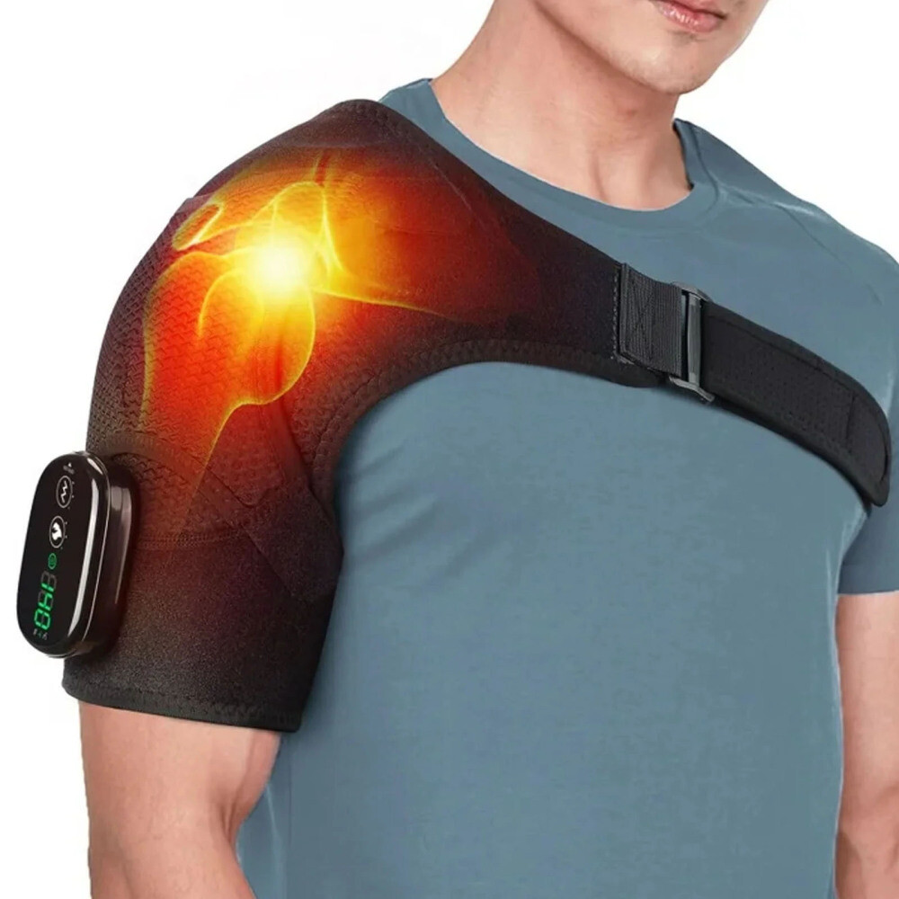Heated Shoulder Wrap, Shoulder Massager with Vibration Heating For Pain Relief