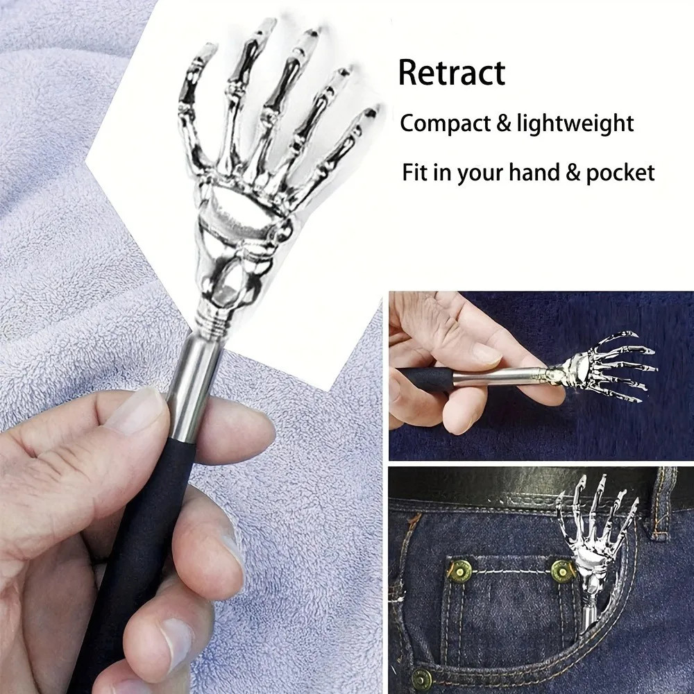 Extendable Stainless Steel Back Scratcher Telescopic Back Massager Tool