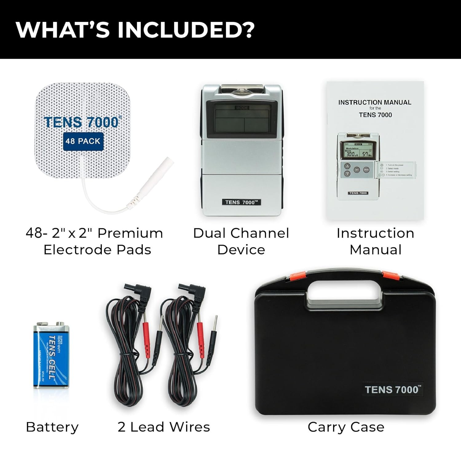 TENS 7000 2nd Edition Digital TENS Unit with Accessories