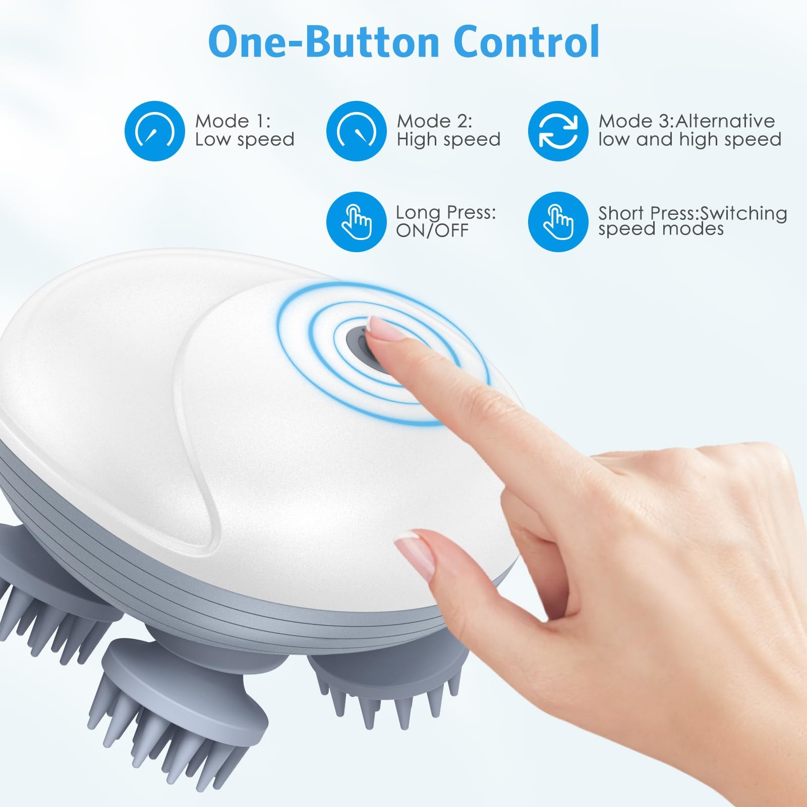 Handheld Cat Massager, Electric Scalp Massager, 4 Massage Heads, Scalp and Ba…