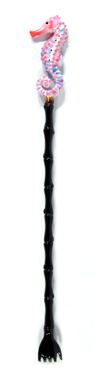 Hand Painted 18″ Backscratcher Back Scratcher Pink Seahorse 67S