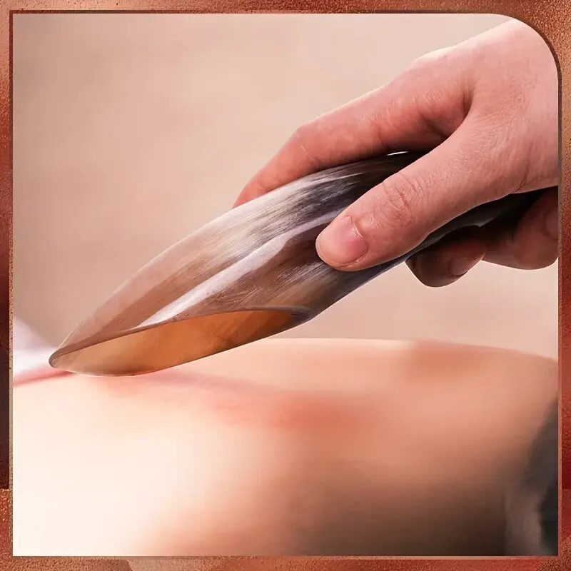 1 PC. Authentic Natural Horn Gua Sha Massage Tool-Traditional Spa Relax for Body
