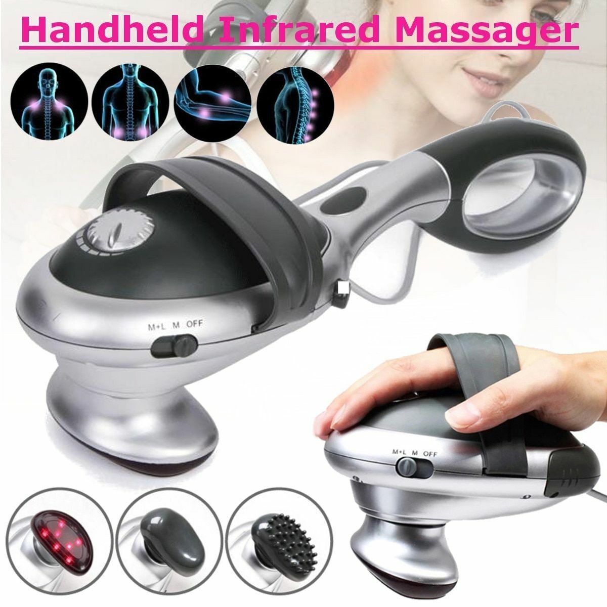 Handheld 110V Electric Heating Massager Body Health Massager Body Parts Massager